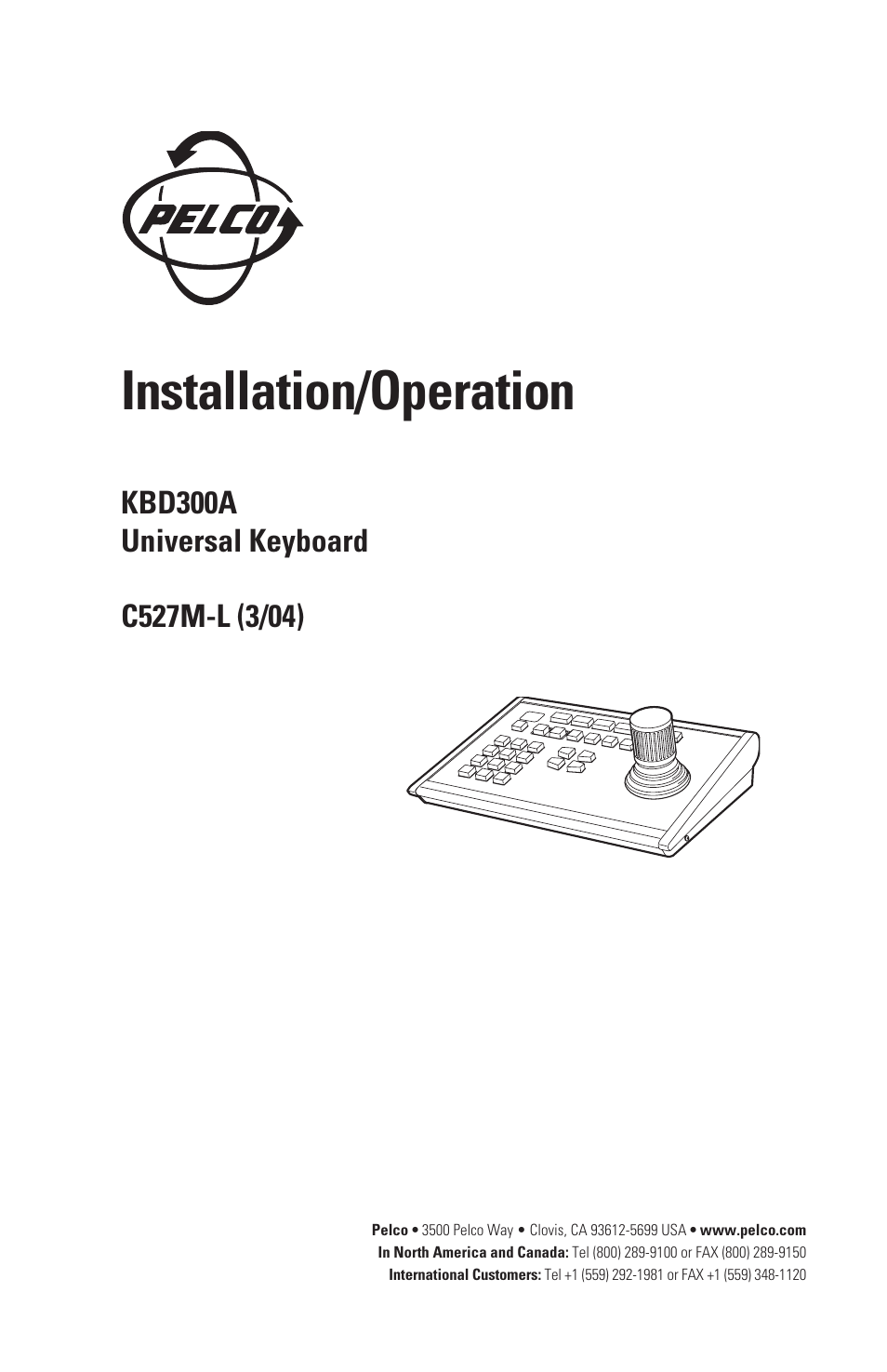 Pelco Universal Keyboard KBD300A User Manual | 40 pages