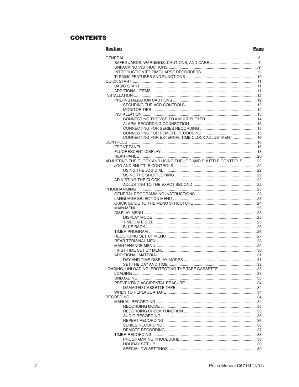 Pelco TLR3040 User Manual | Page 2 / 58