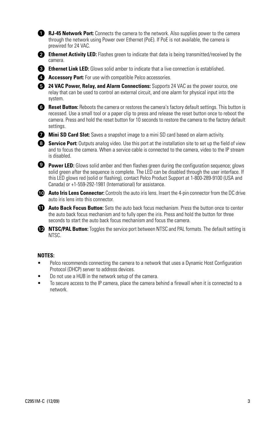 Pelco SARIX C2951M-C User Manual | Page 3 / 12