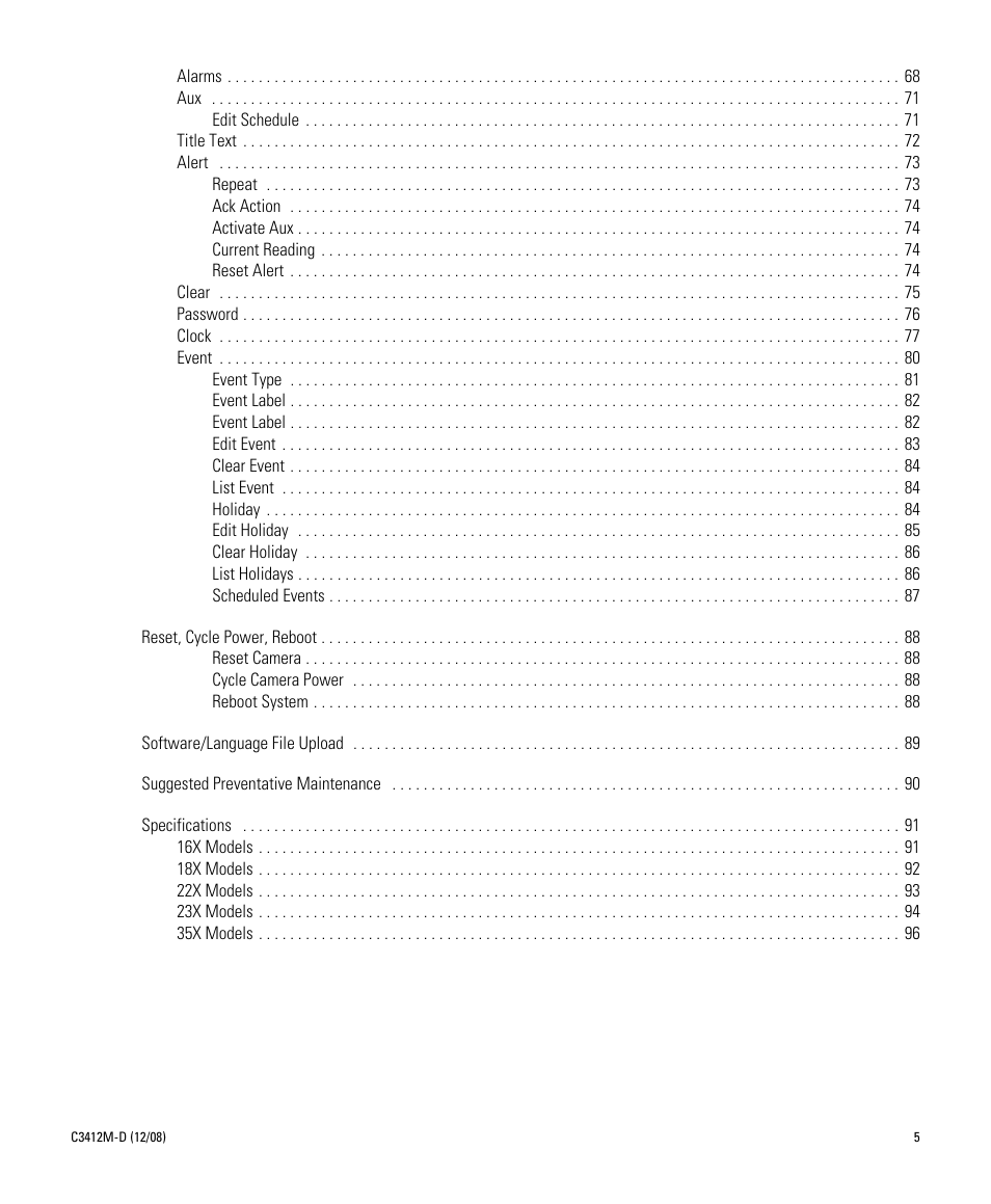 Pelco SPECTRA C3412M-D User Manual | Page 5 / 100