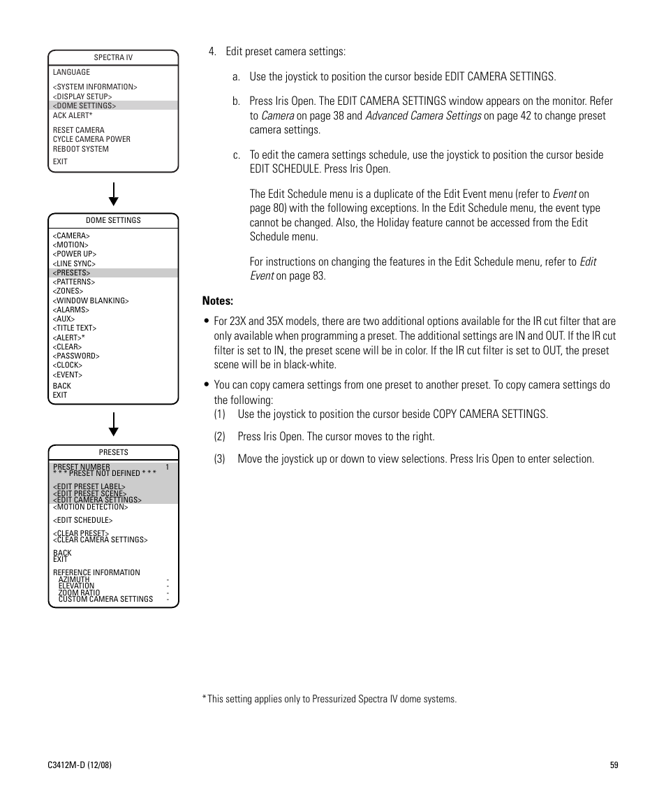 Pelco SPECTRA C3412M-D User Manual | Page 59 / 100