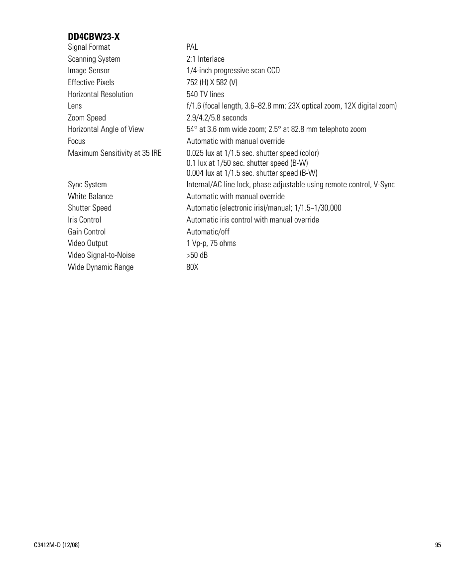 Pelco SPECTRA C3412M-D User Manual | Page 95 / 100