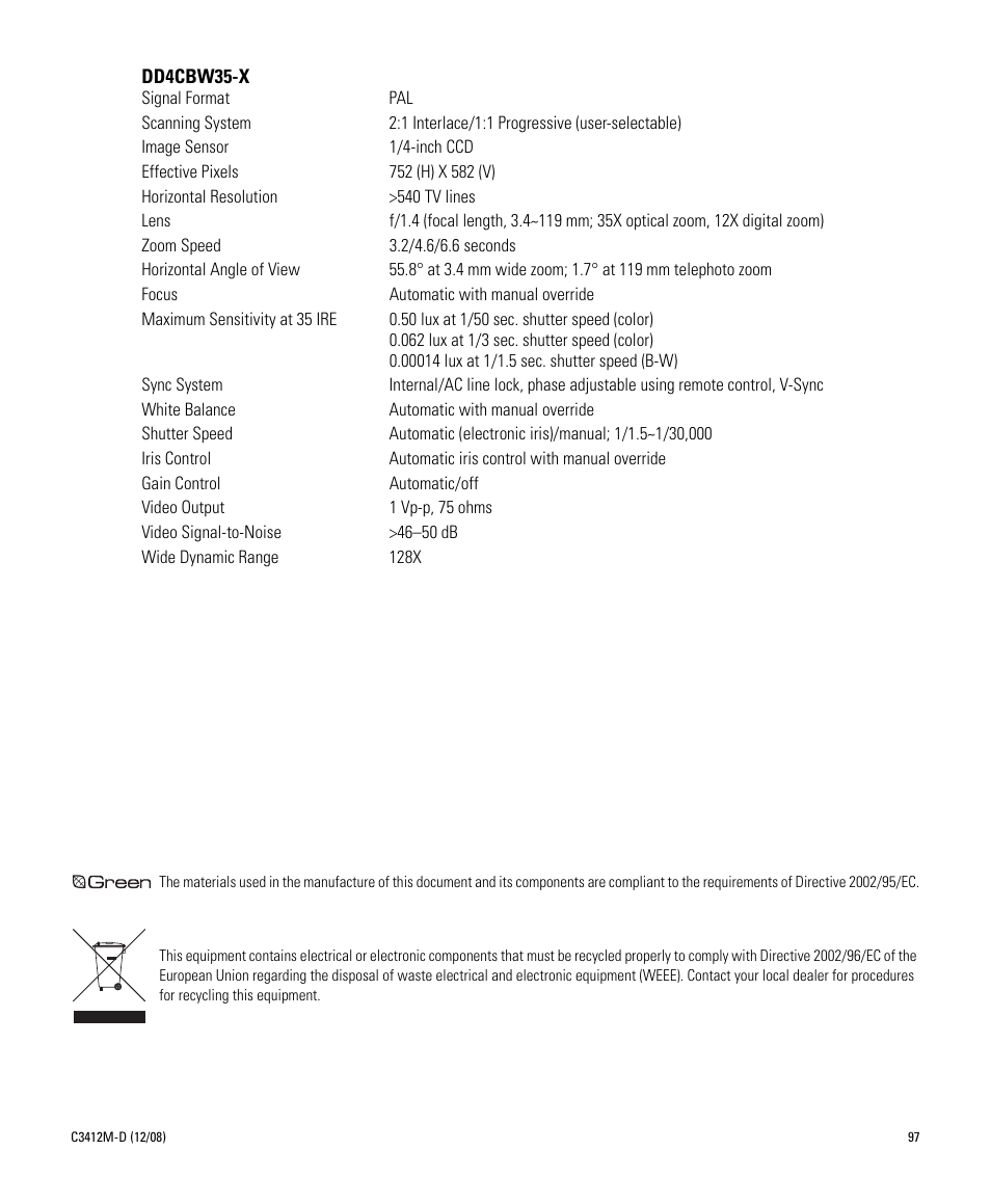 Pelco SPECTRA C3412M-D User Manual | Page 97 / 100