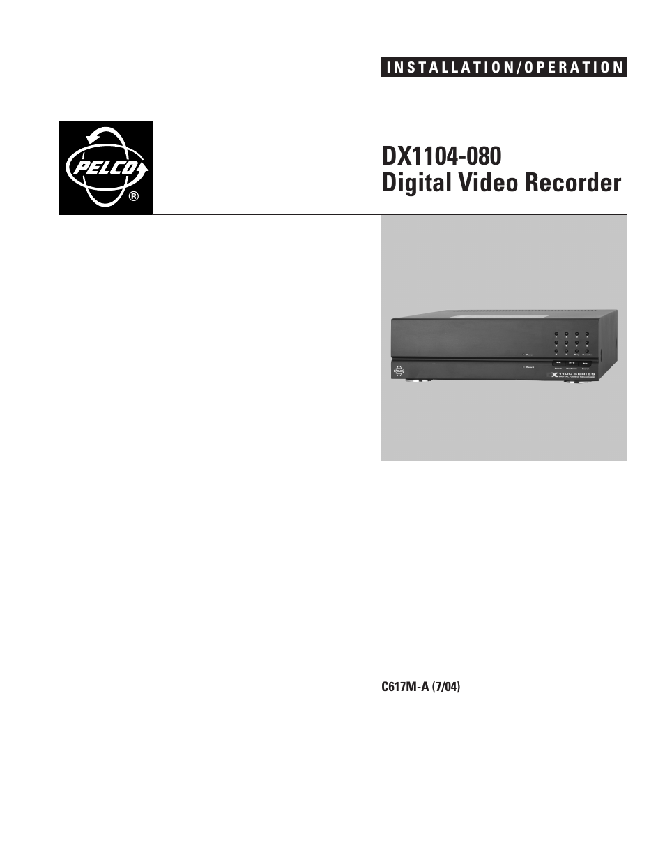 Pelco DX1104-080 User Manual | 32 pages
