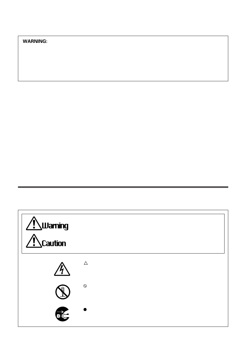 Symbols used in this guide, Caution warning | Proxima ASA DP5800 User Manual | Page 3 / 29