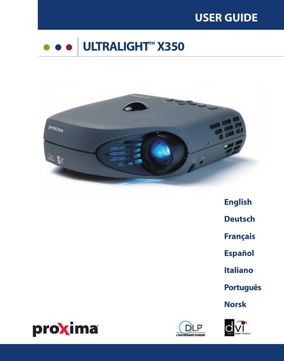 Proxima ASA X350 User Manual | 28 pages