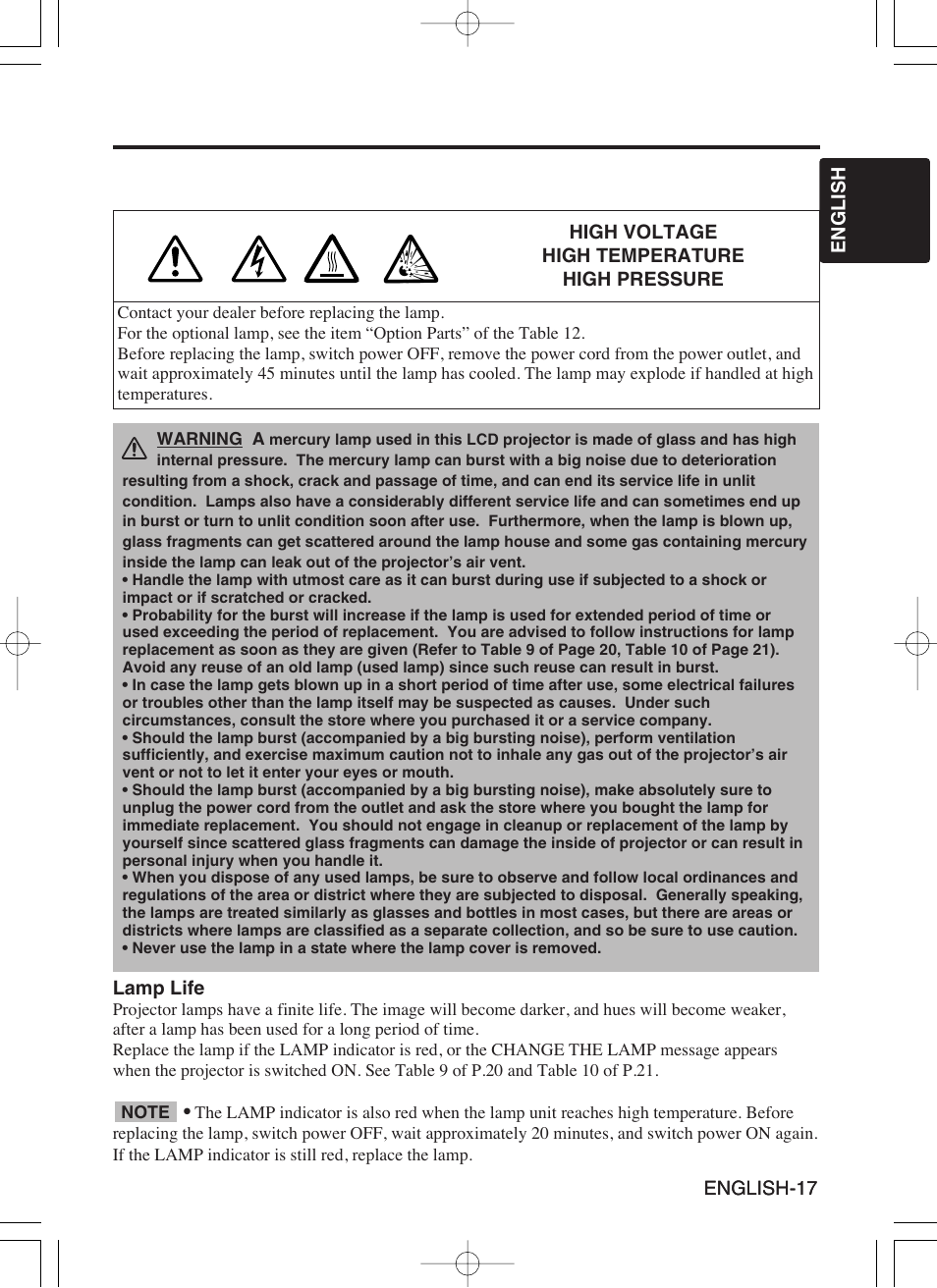 Maintenance, Lamp | Proxima ASA Proxima DP6870 User Manual | Page 19 / 47
