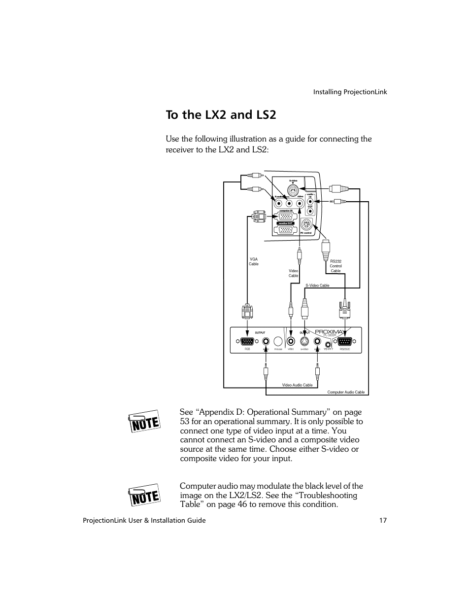 To the lx2 and ls2 | Proxima ASA PL-300E User Manual | Page 25 / 64