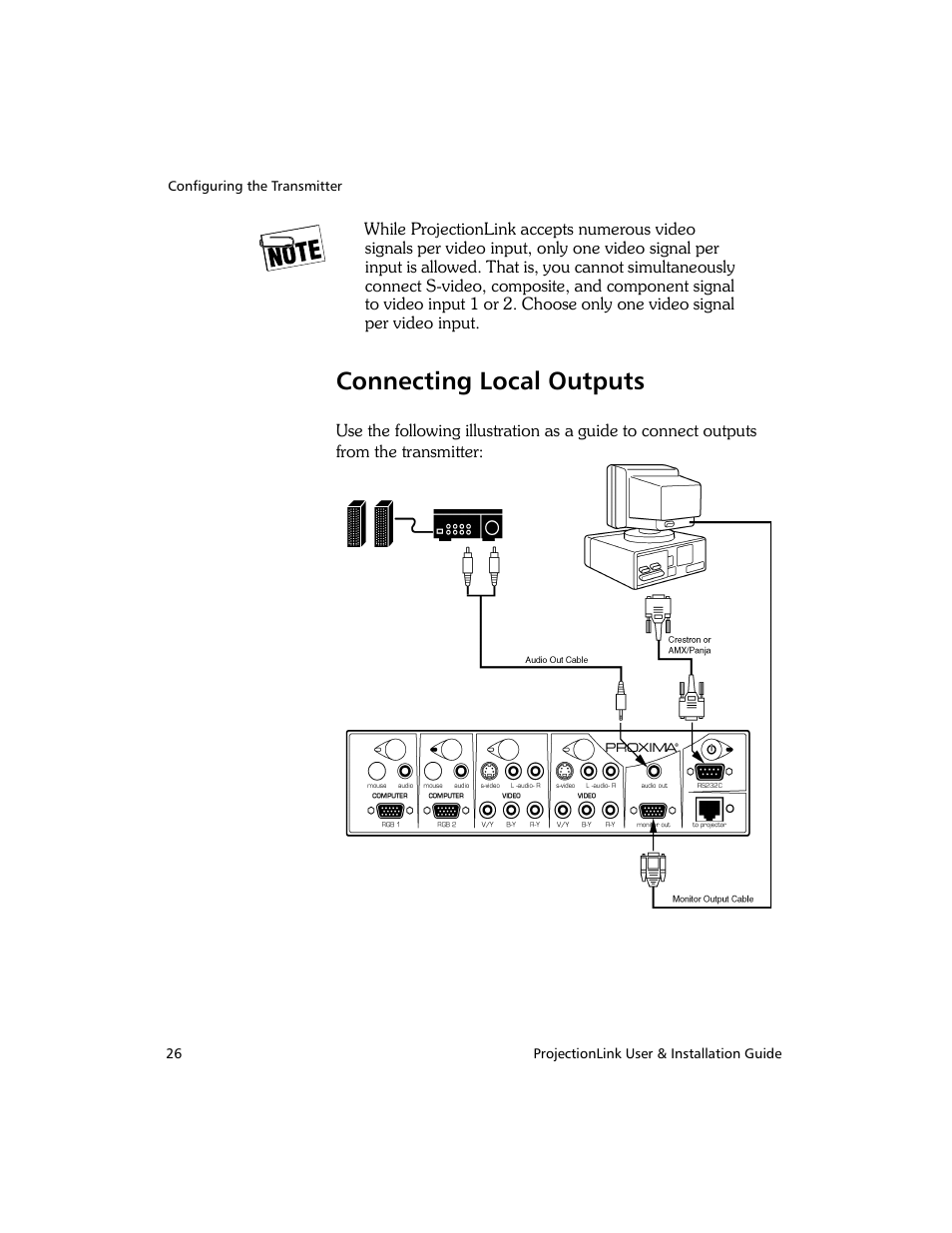 Connecting local outputs | Proxima ASA PL-300E User Manual | Page 34 / 64