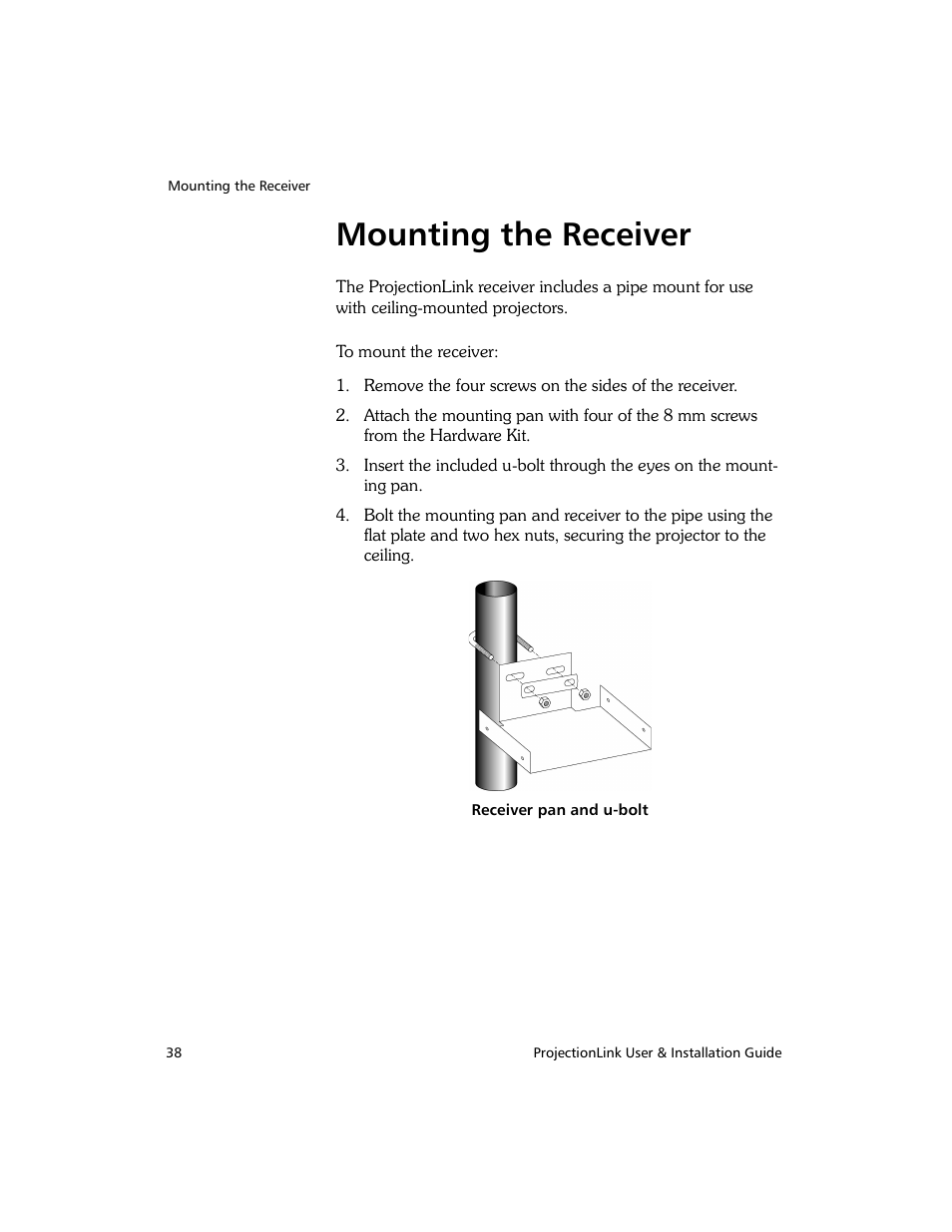 Mounting the receiver | Proxima ASA PL-300E User Manual | Page 46 / 64