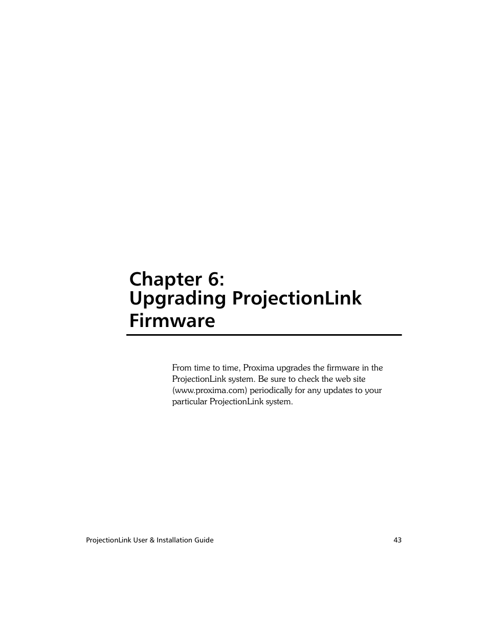 Chapter 6: upgrading projectionlink firmware | Proxima ASA PL-300E User Manual | Page 51 / 64