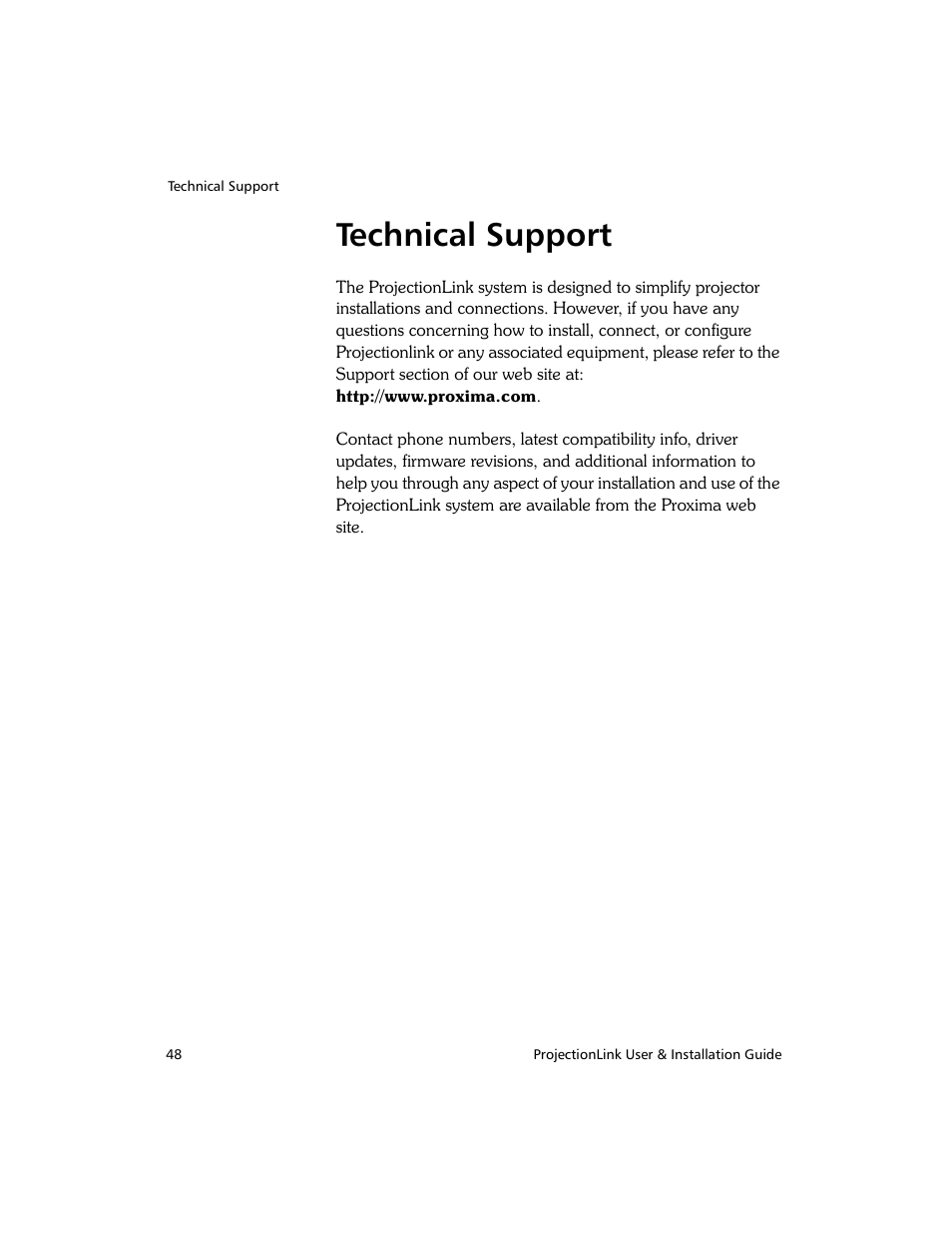 Technical support | Proxima ASA PL-300E User Manual | Page 56 / 64