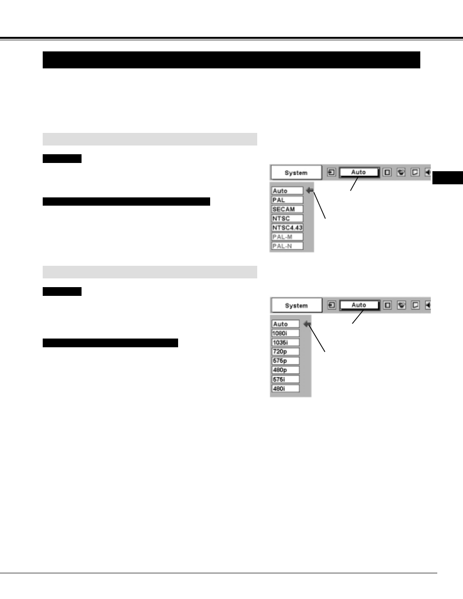 Selecting video system, Video input | Proxima ASA Proxima DP9270 User Manual | Page 31 / 46