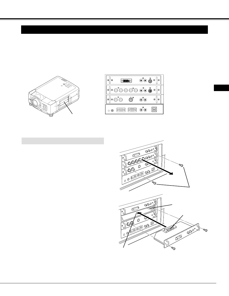 11 connecting projector, Terminals of projector, Replacement of terminal | Proxima ASA Pro AV 9550 User Manual | Page 11 / 52