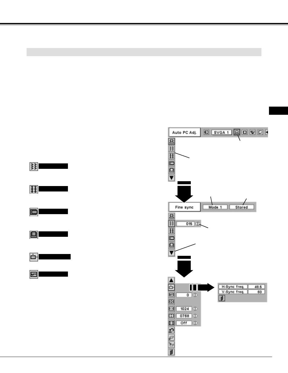 Computer input manual pc adjustment | Proxima ASA Pro AV 9550 User Manual | Page 29 / 52