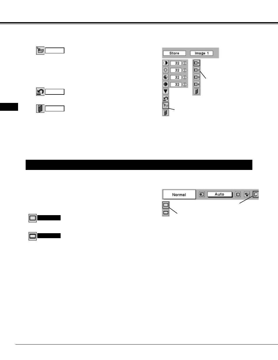 Picture screen adjustment, Video input | Proxima ASA Pro AV 9550 User Manual | Page 38 / 52