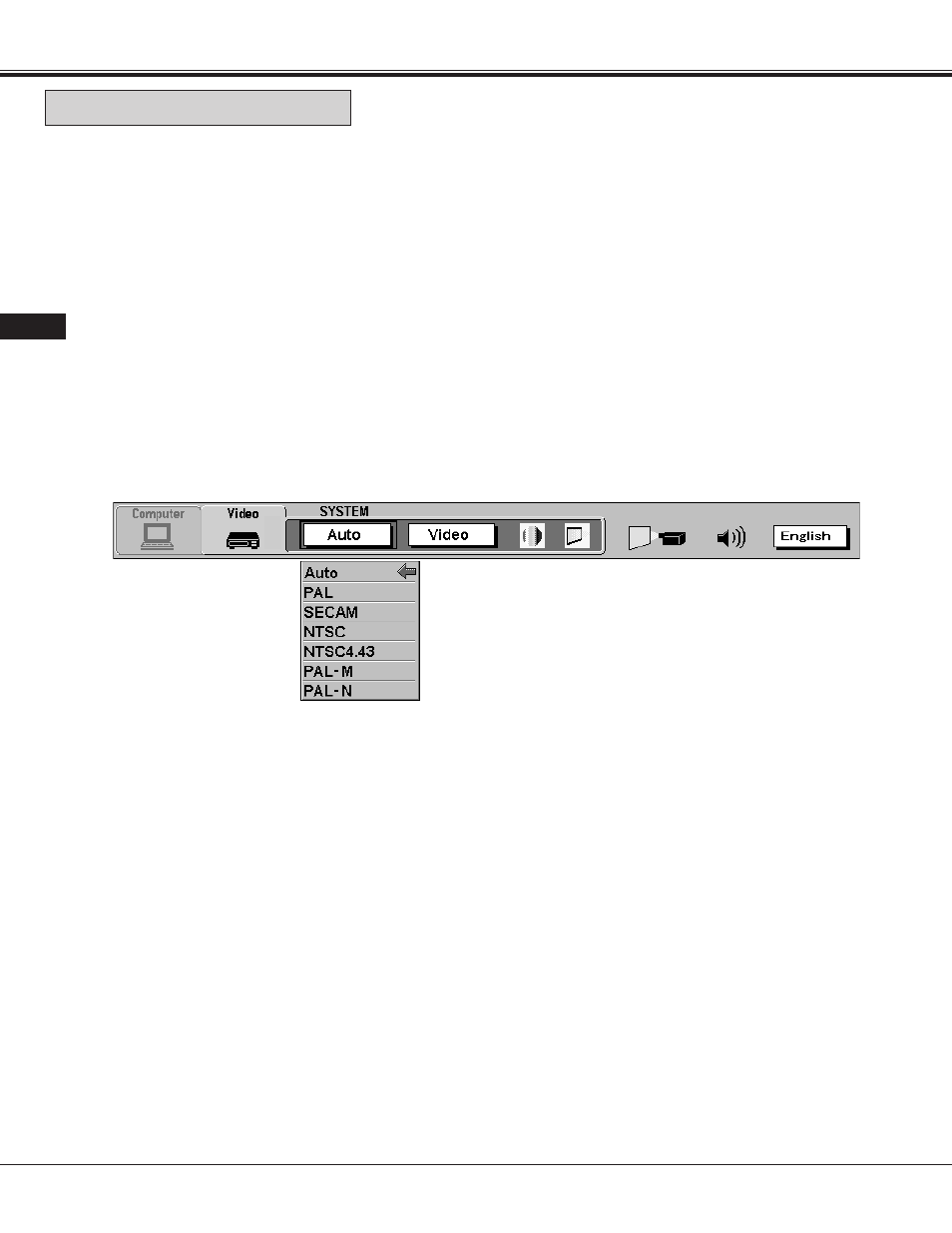 Video mode, Color system select | Proxima ASA 9260/9240 User Manual | Page 32 / 55