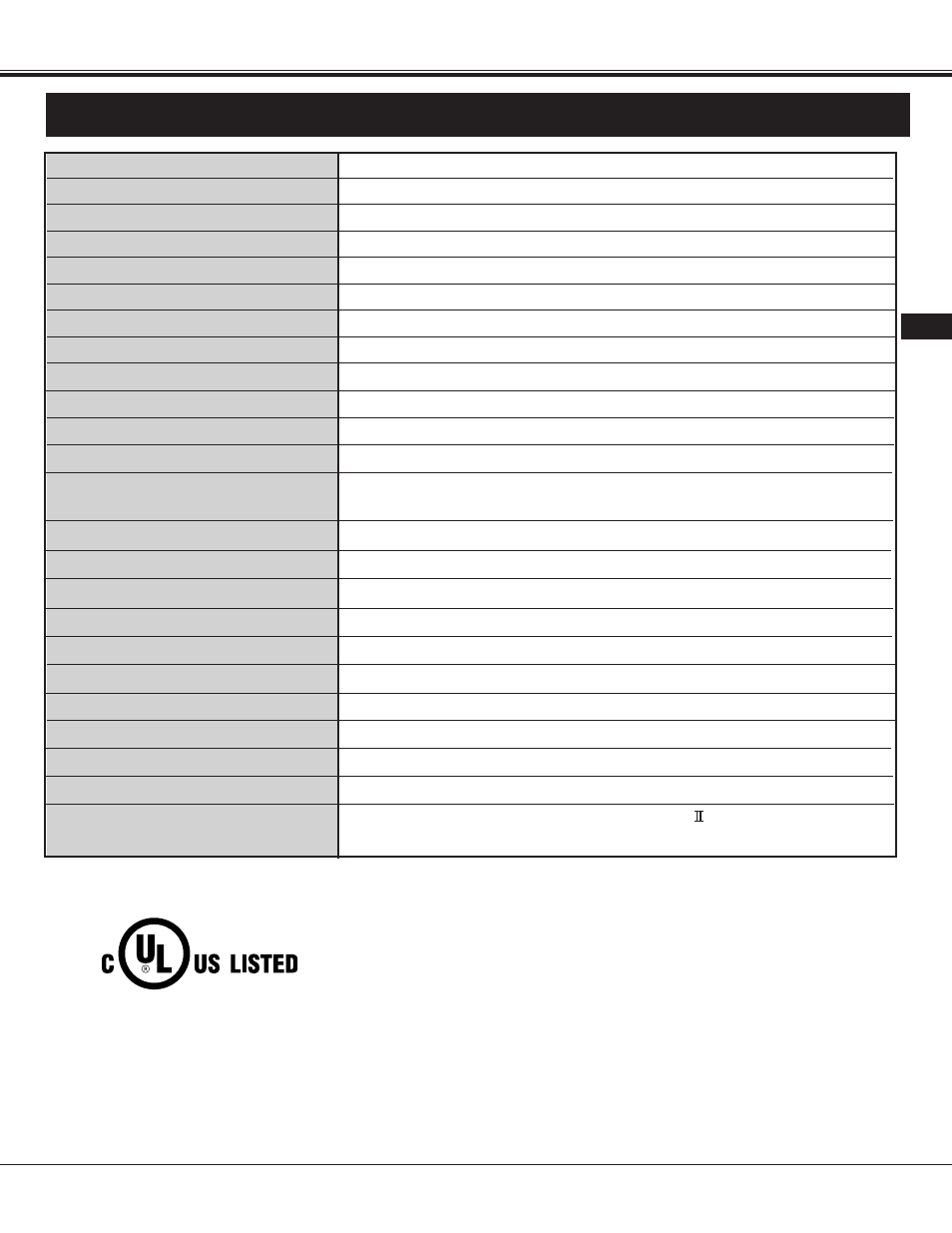 Technical specifications | Proxima ASA 9260/9240 User Manual | Page 53 / 55