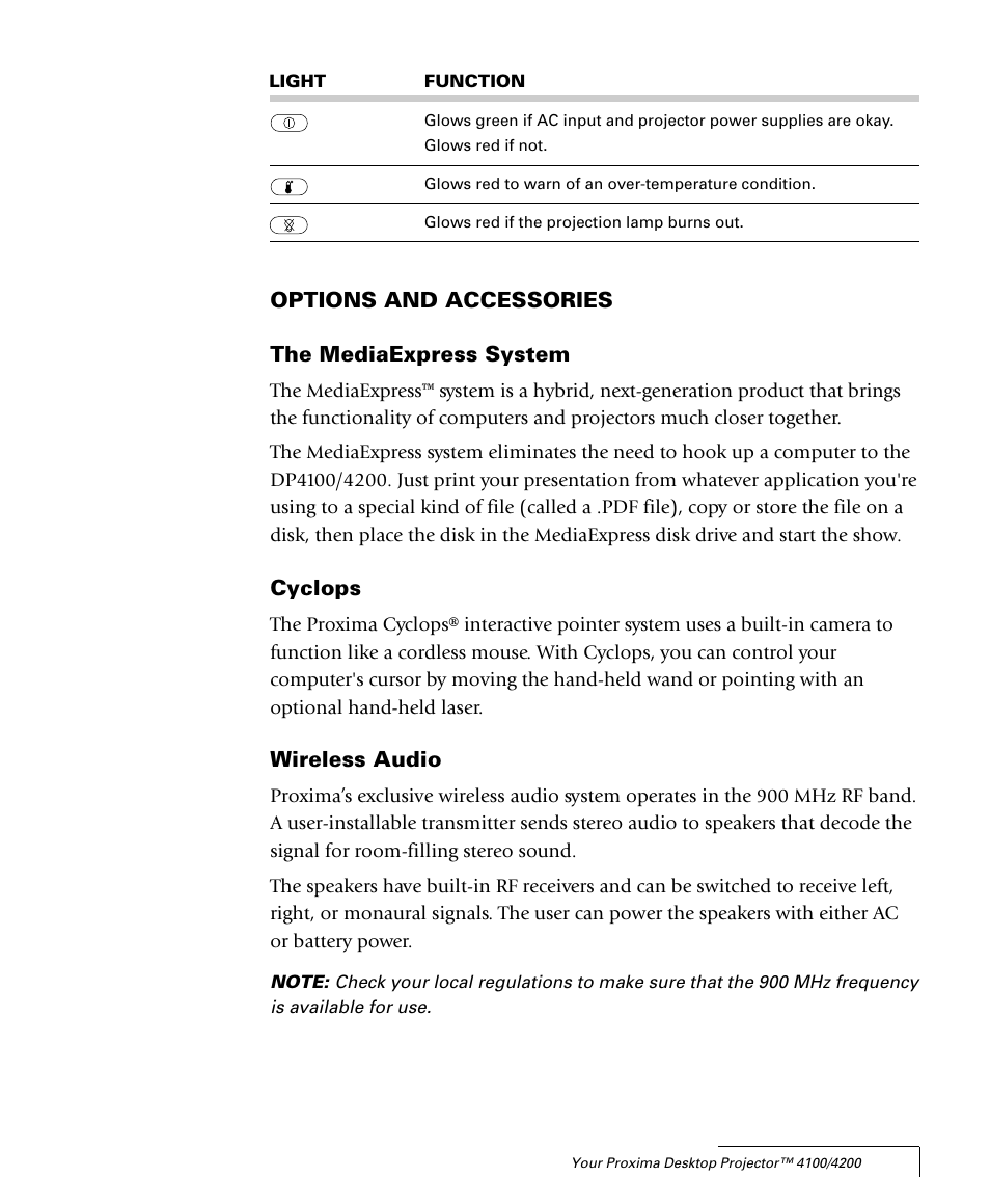 Proxima ASA 4100/4200 User Manual | Page 11 / 83