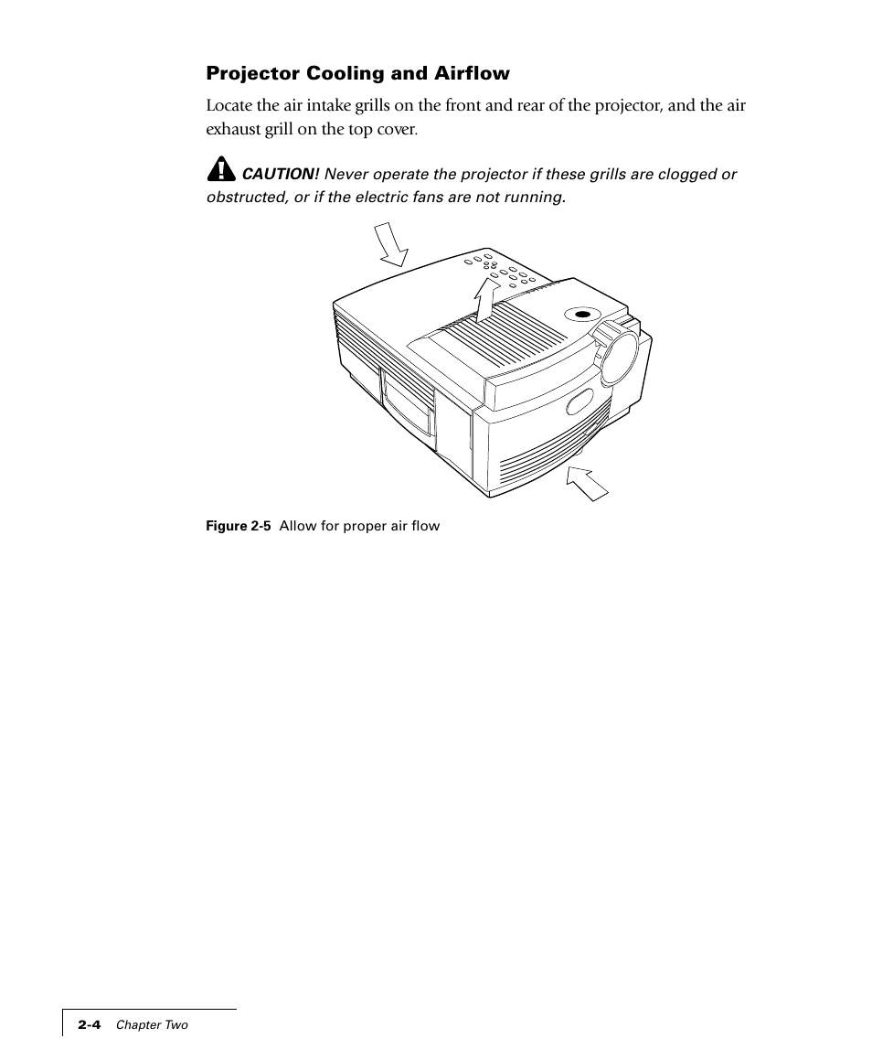 Projector cooling and airflow | Proxima ASA 4100/4200 User Manual | Page 15 / 83