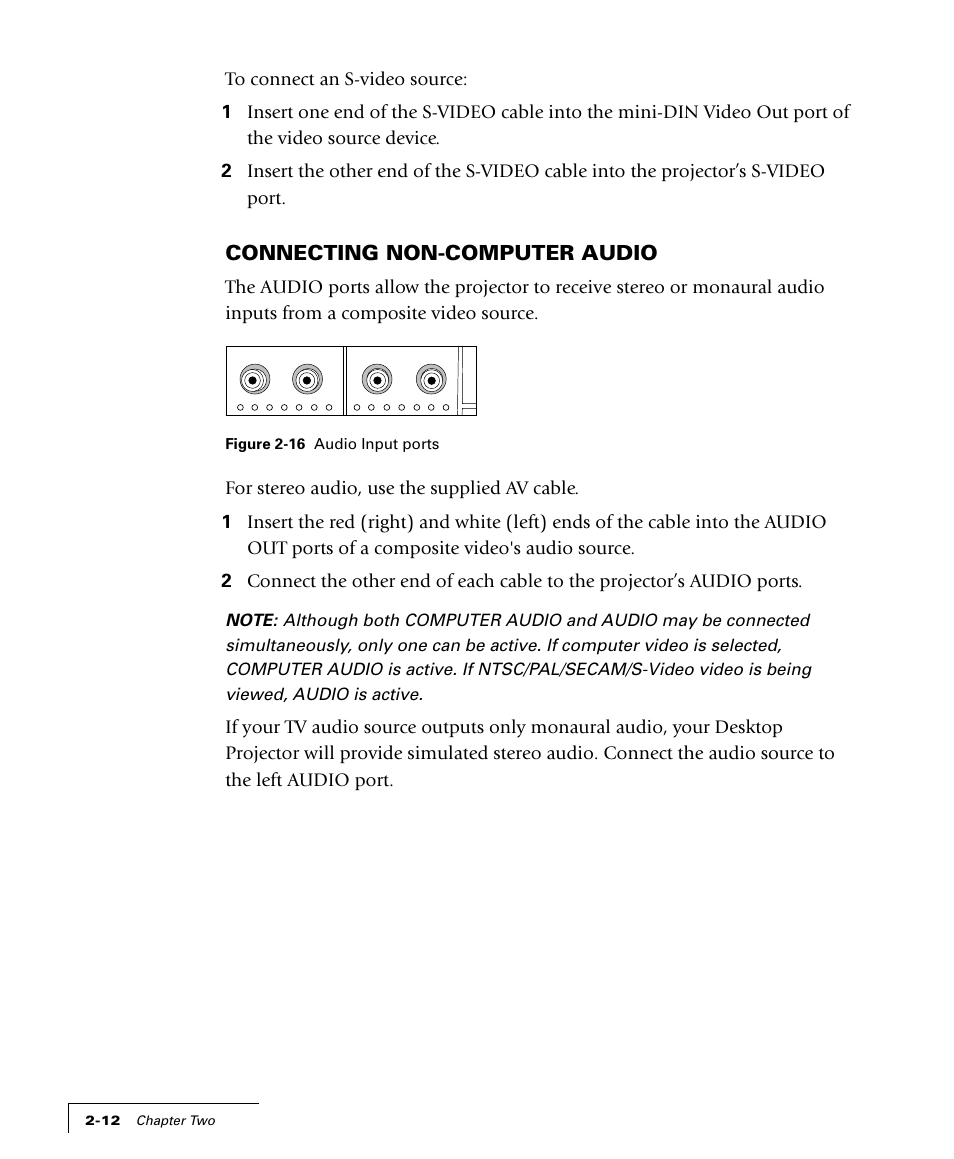 Connecting non-computer audio | Proxima ASA 4100/4200 User Manual | Page 23 / 83