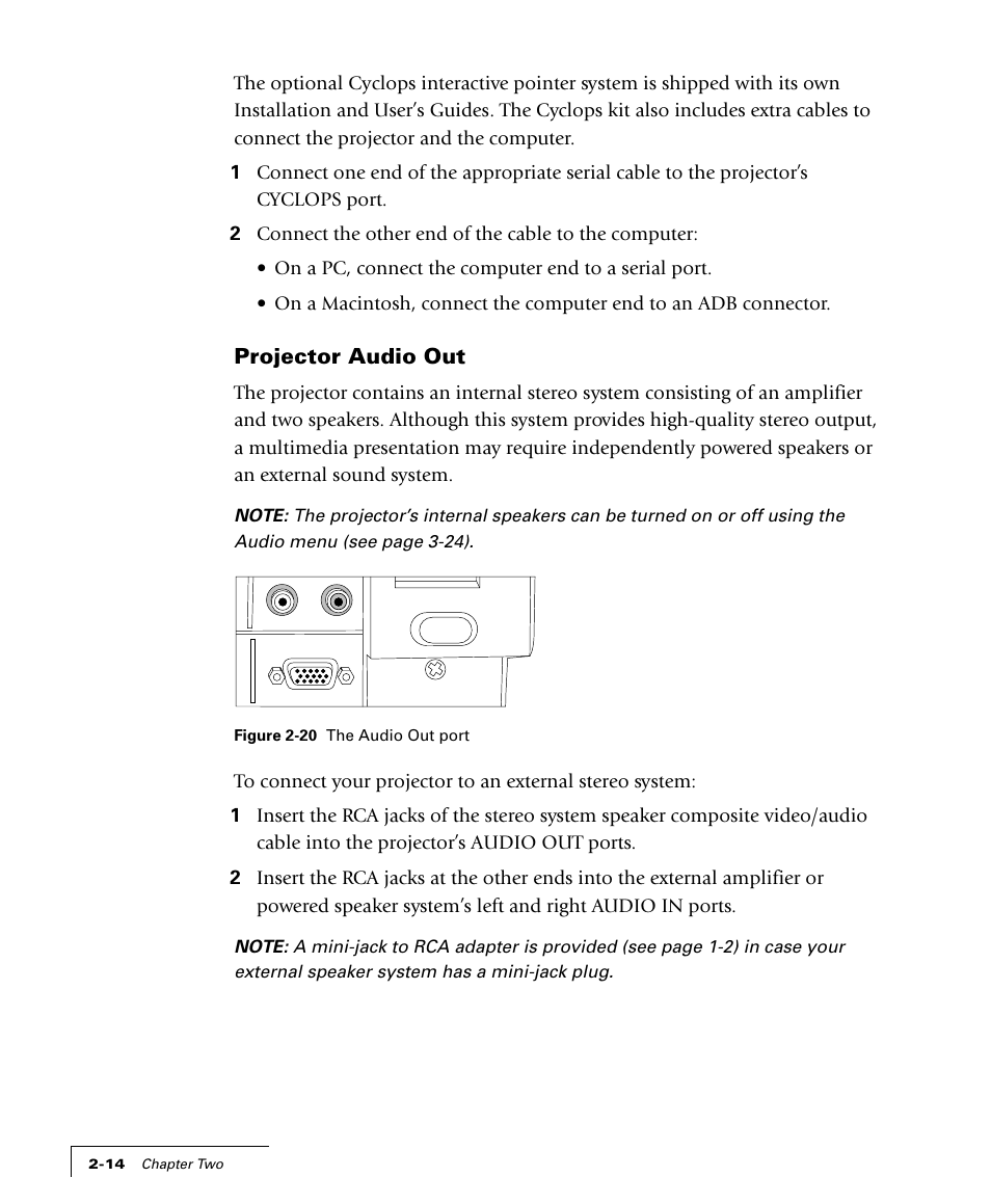 Projector audio out | Proxima ASA 4100/4200 User Manual | Page 25 / 83