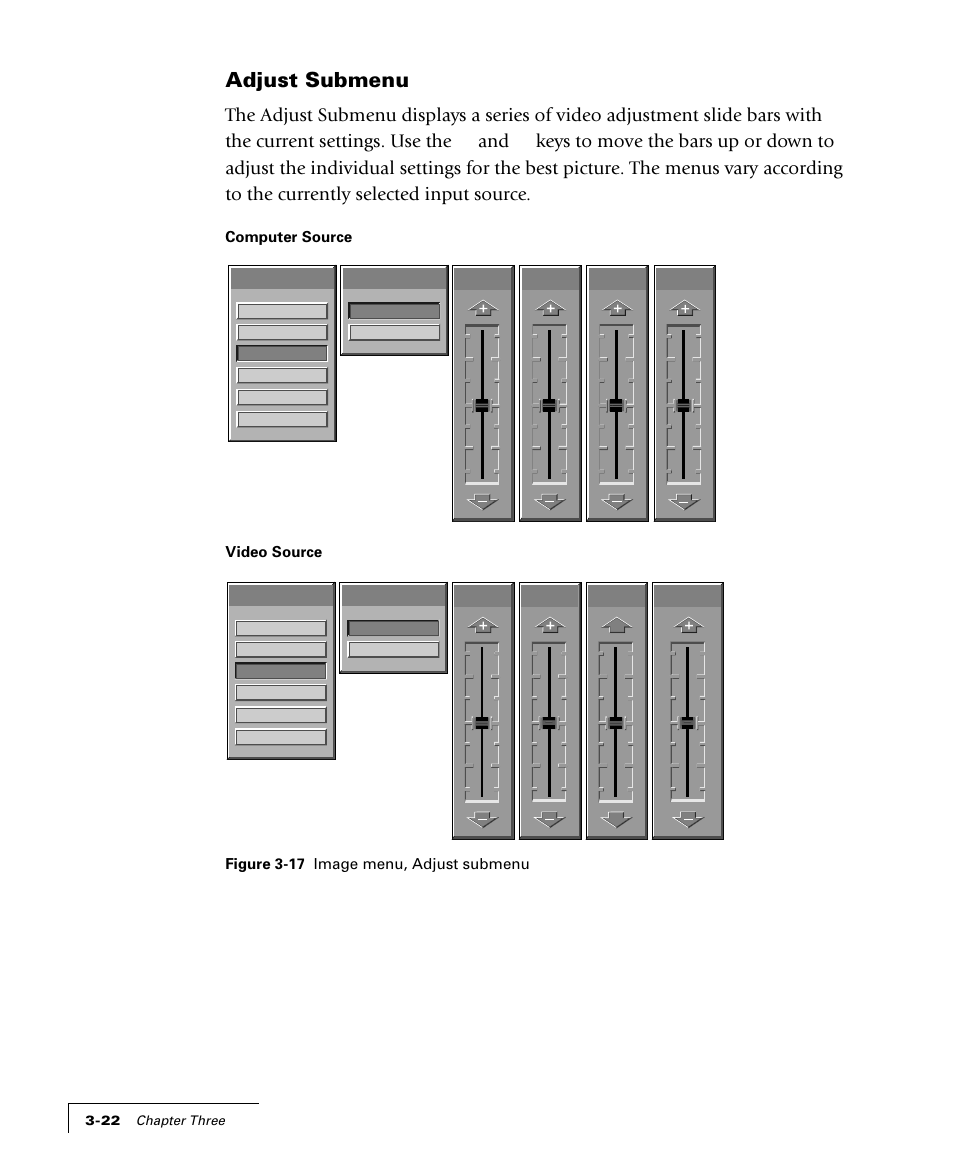 Adjust submenu | Proxima ASA 4100/4200 User Manual | Page 47 / 83