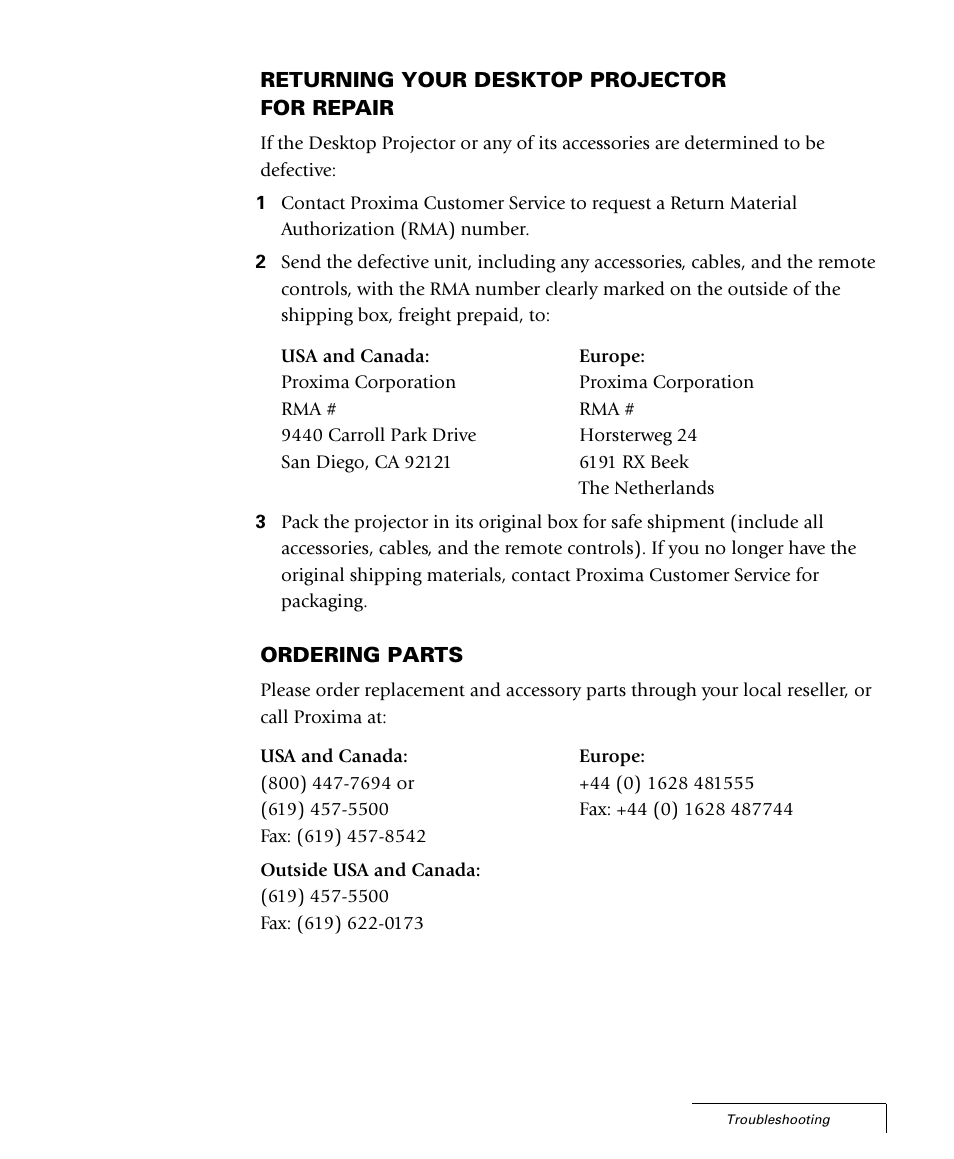 Proxima ASA 4100/4200 User Manual | Page 77 / 83