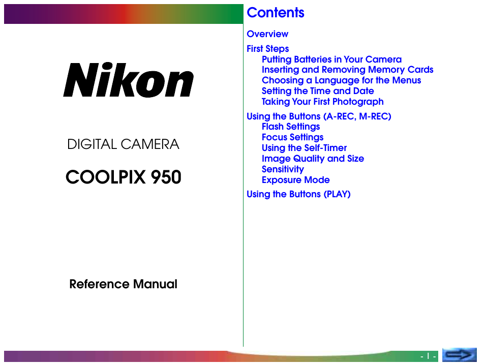 Proxima ASA COOLPIX 950 User Manual | 56 pages