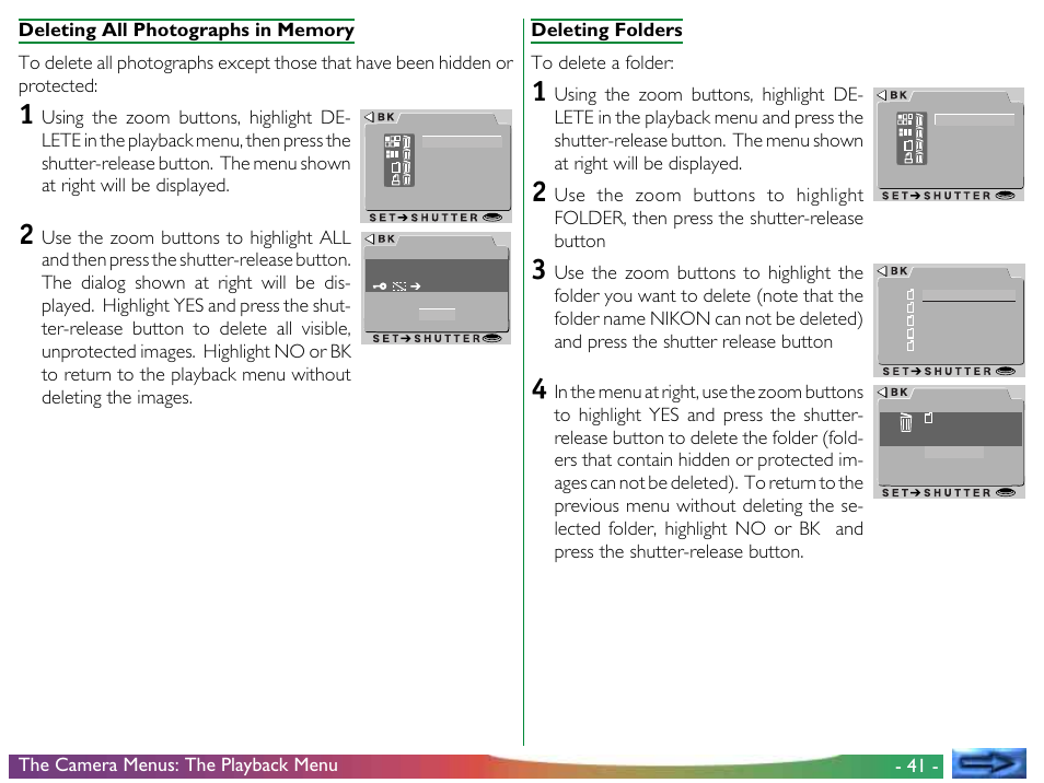 Deleting folders to delete a folder | Proxima ASA COOLPIX 950 User Manual | Page 41 / 56