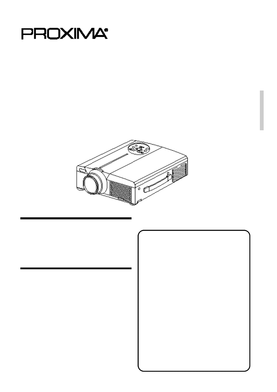 Dp6850, Desktop-projektor, Kurzbeschreibung | Merkmale, Bedienungsanleitung, Inhalt | Proxima ASA Proxima DP6850 User Manual | Page 37 / 144