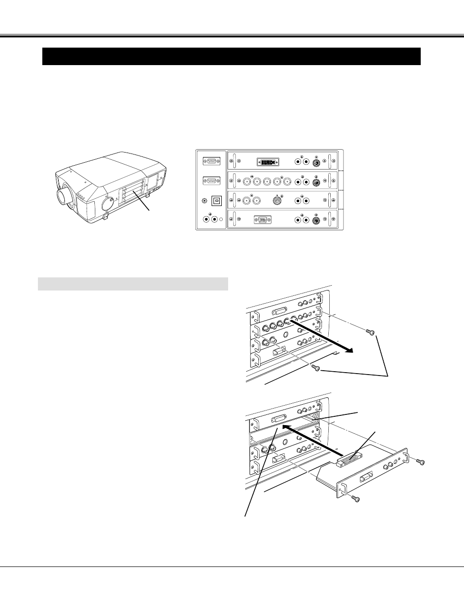 Connecting the projector, Terminals of the projector, Replacement of the terminal | Proxima ASA Proxima PROAV9350 User Manual | Page 11 / 52