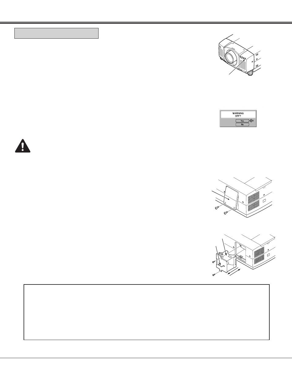 Lamp replacement | Proxima ASA Pro AV 9400L User Manual | Page 54 / 58