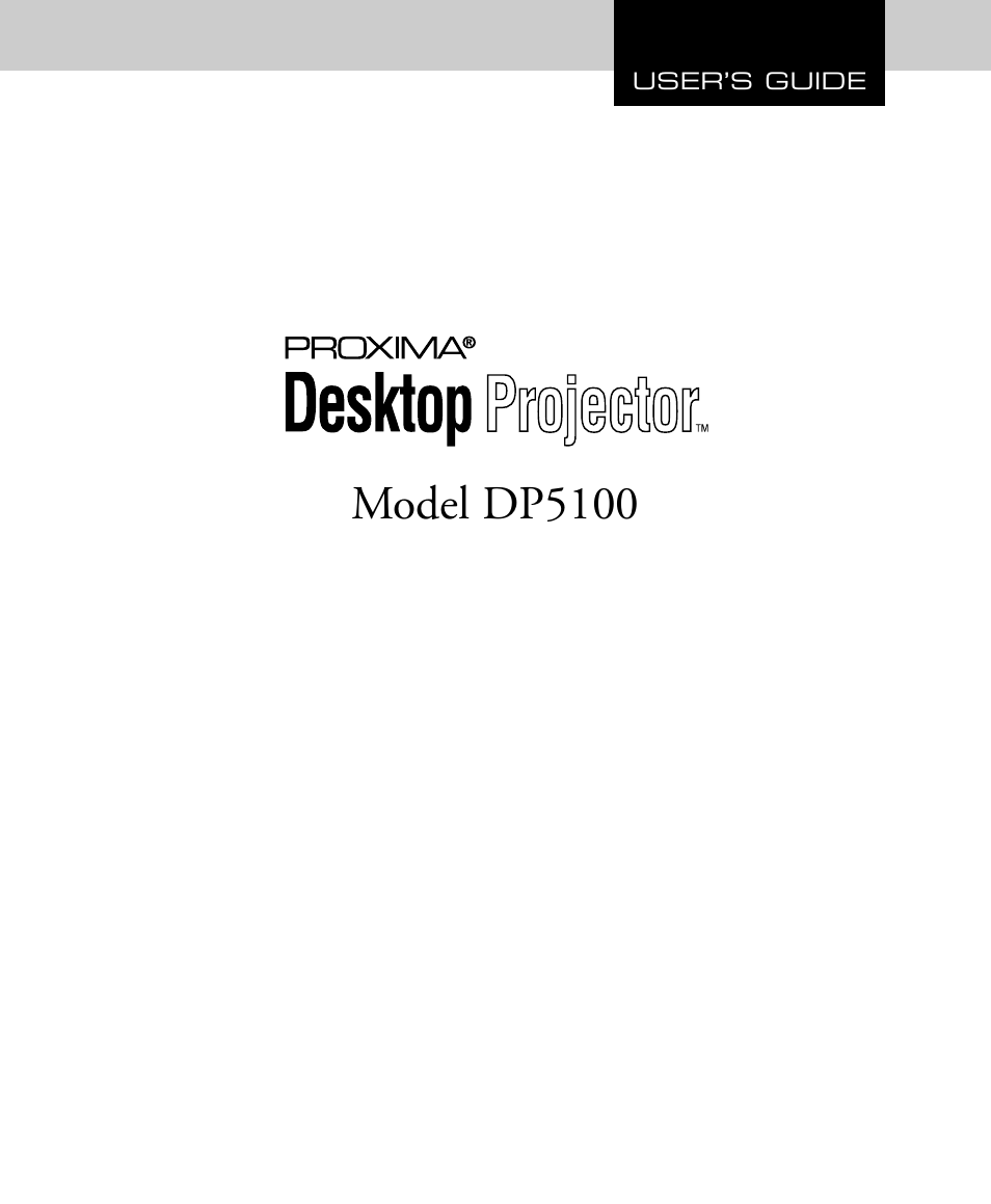 Proxima ASA DP5100 User Manual | 49 pages