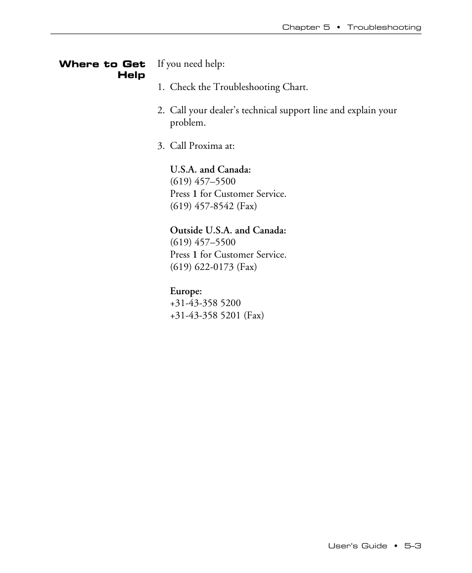 Proxima ASA DP5100 User Manual | Page 42 / 49
