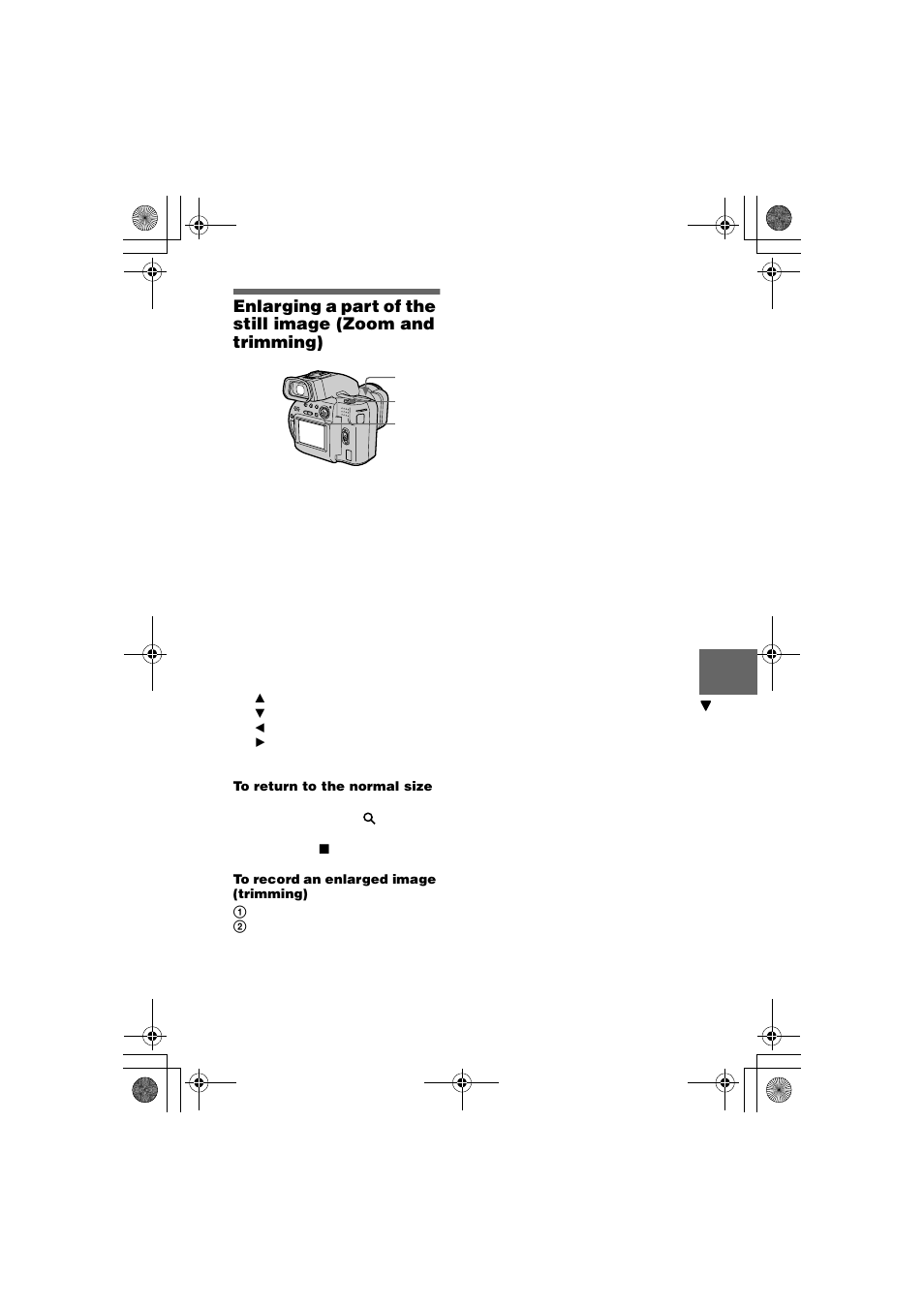 Enlarging a part of the still image, Zoom and trimming) | Proxima ASA MVC-CD1000 User Manual | Page 57 / 80