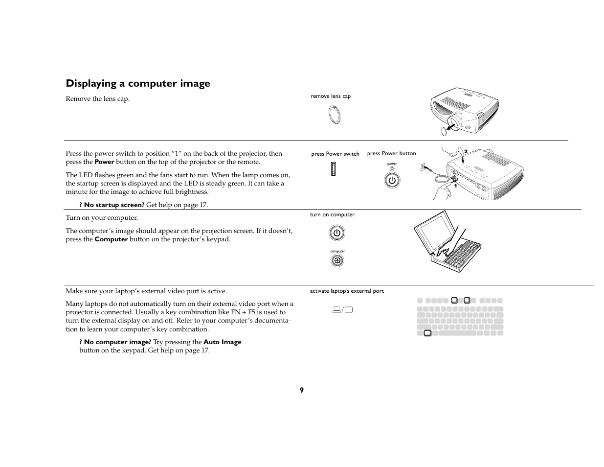 Displaying a computer image | Proxima ASA DP8200x User Manual | Page 11 / 52