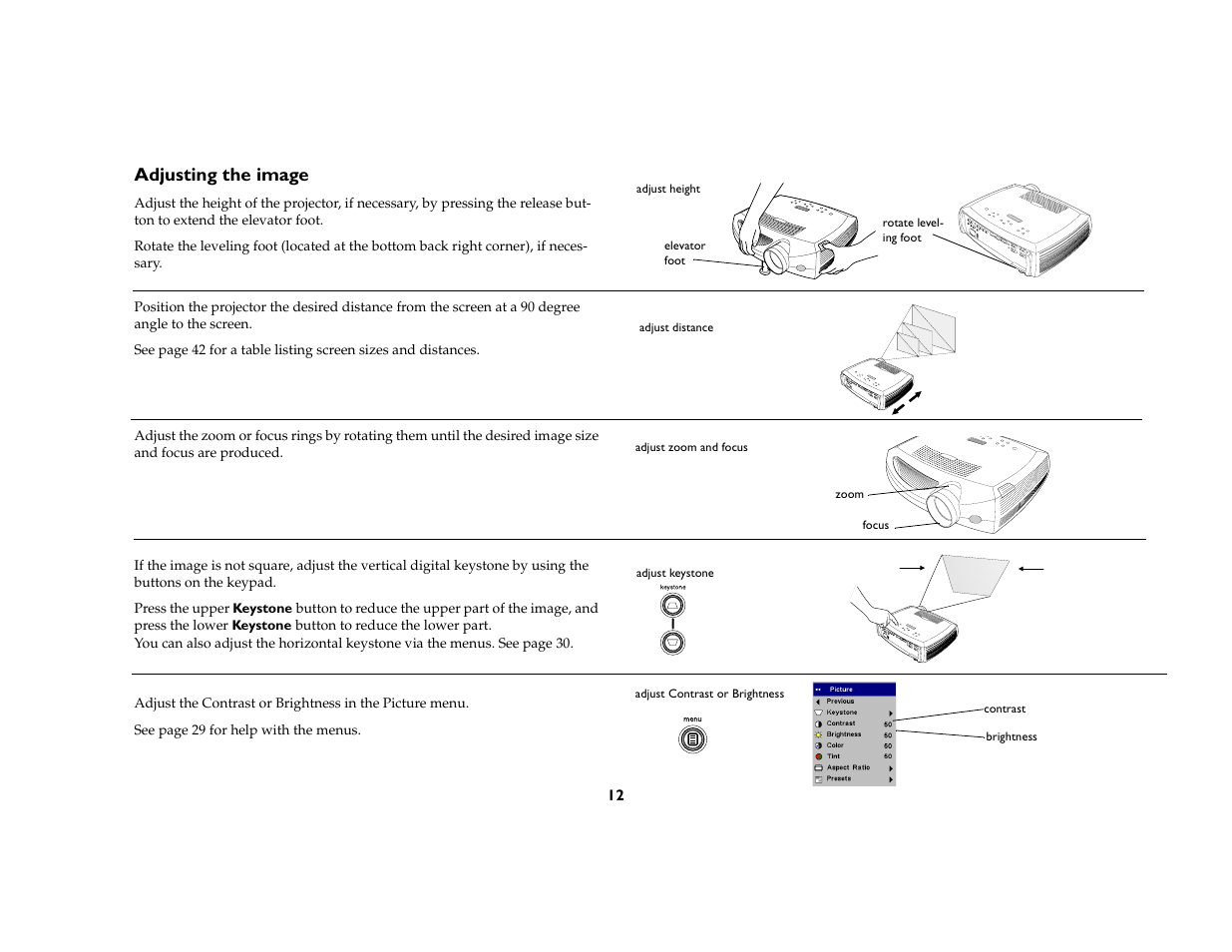 Adjusting the image | Proxima ASA DP8200x User Manual | Page 14 / 52