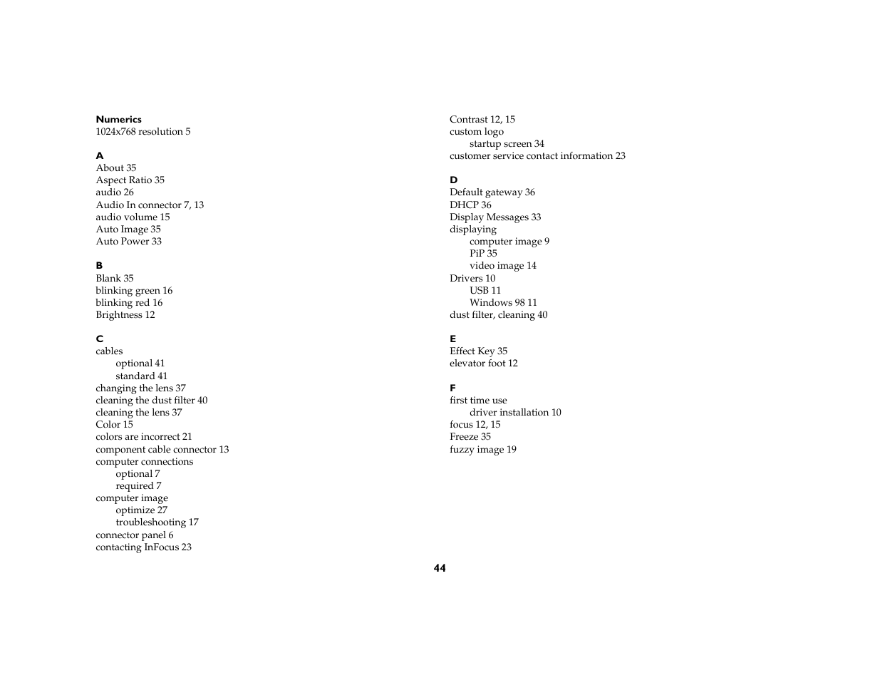 Proxima ASA DP8200x User Manual | Page 46 / 52