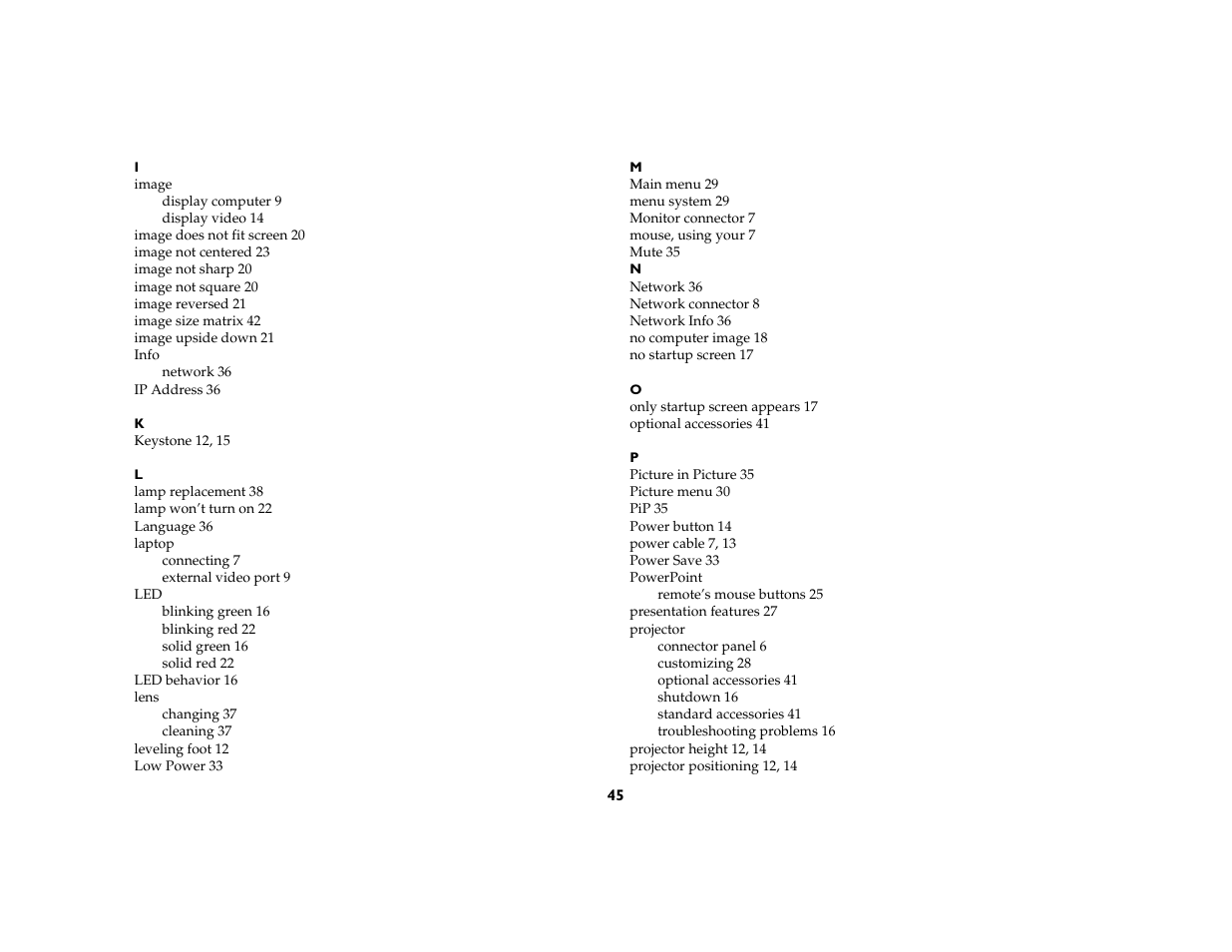 Proxima ASA DP8200x User Manual | Page 47 / 52