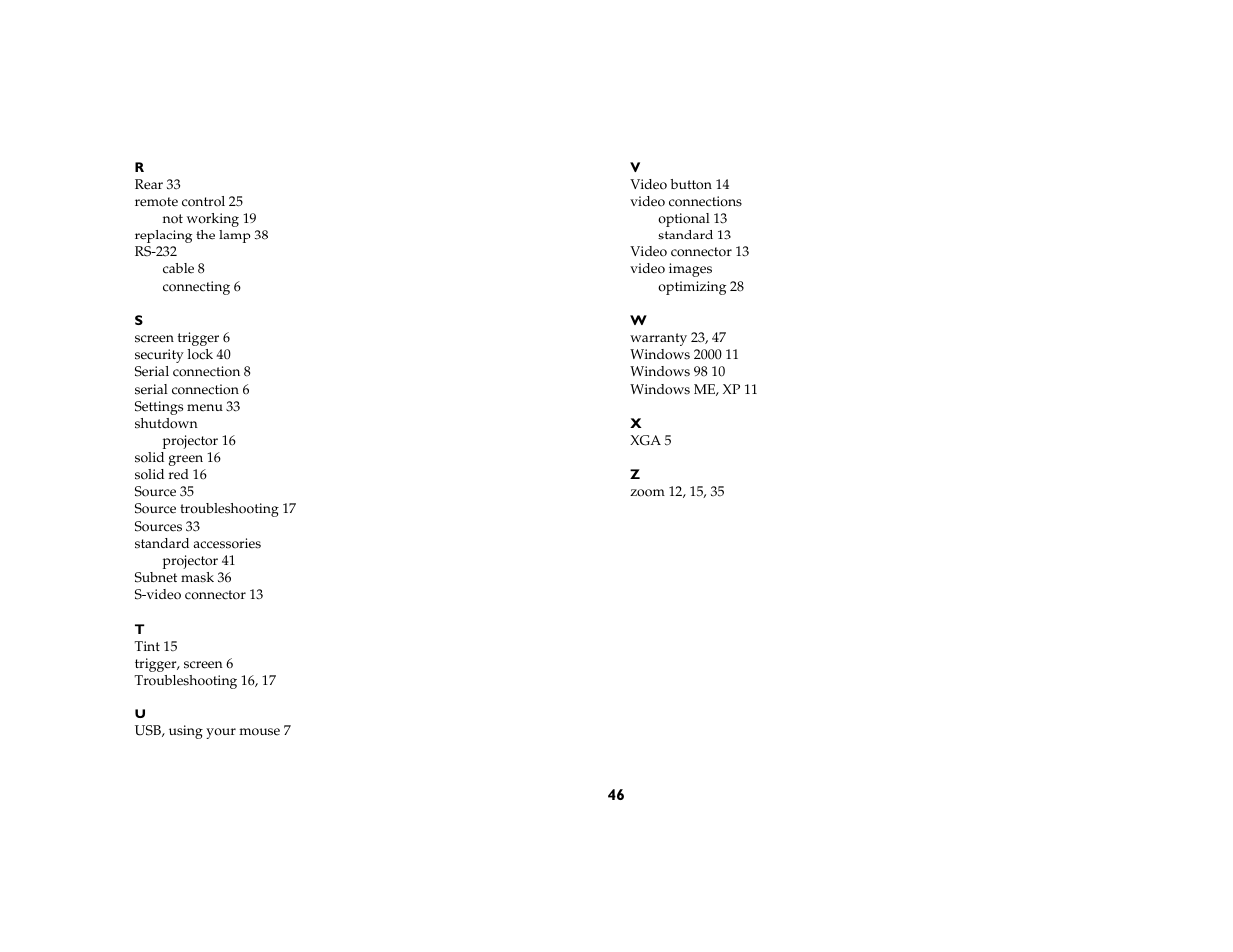 Proxima ASA DP8200x User Manual | Page 48 / 52