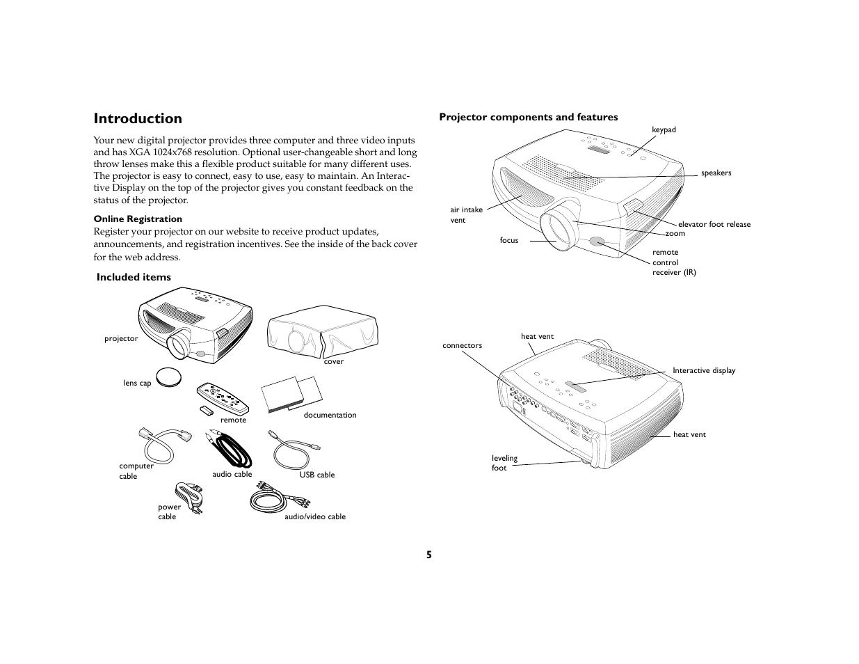 Introduction, Ntroduction 5 | Proxima ASA DP8200x User Manual | Page 7 / 52