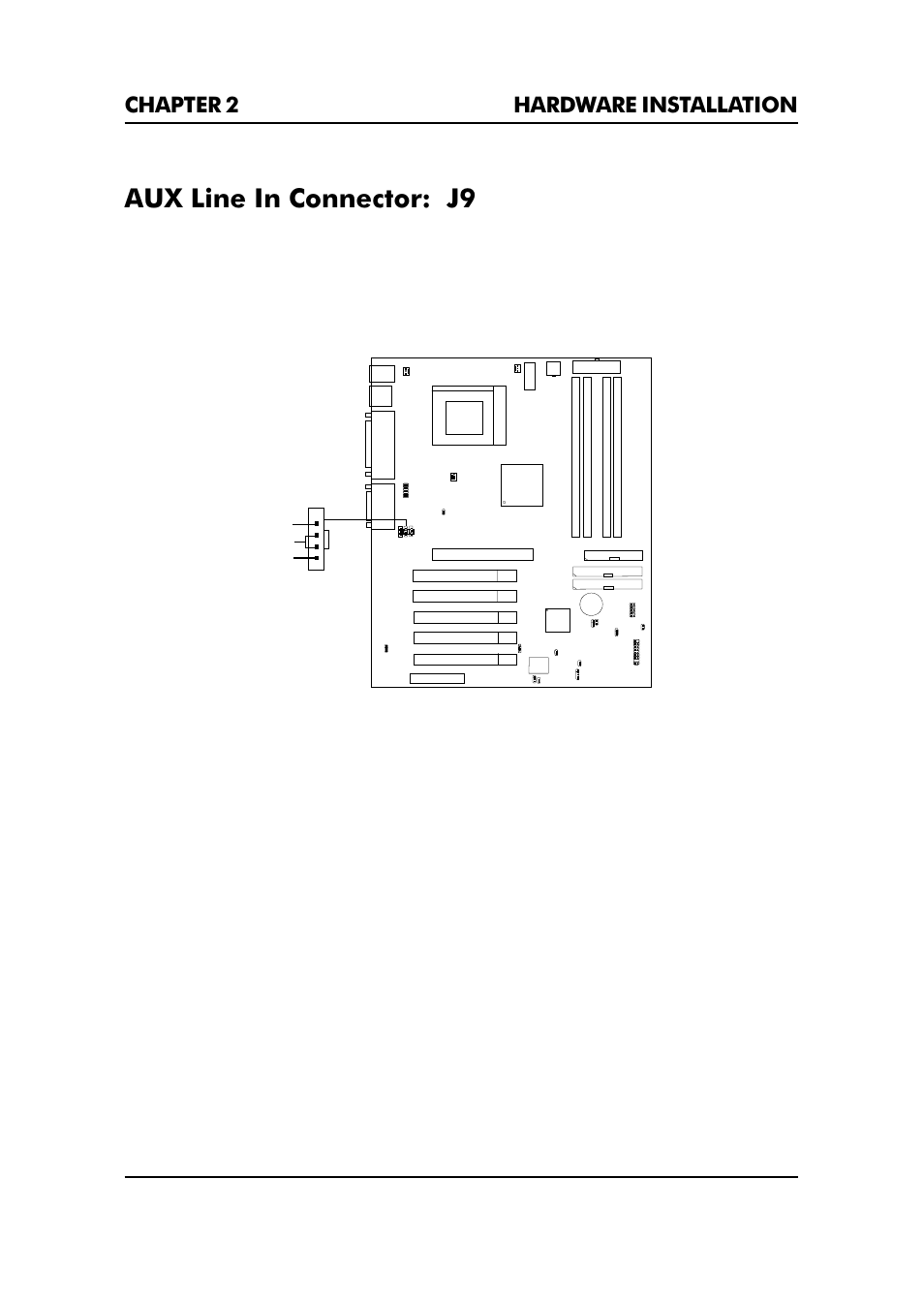 Aux line in connector: j9 | Premio Computer Premio Apollo/Shadowhawk Computer User Manual | Page 53 / 122