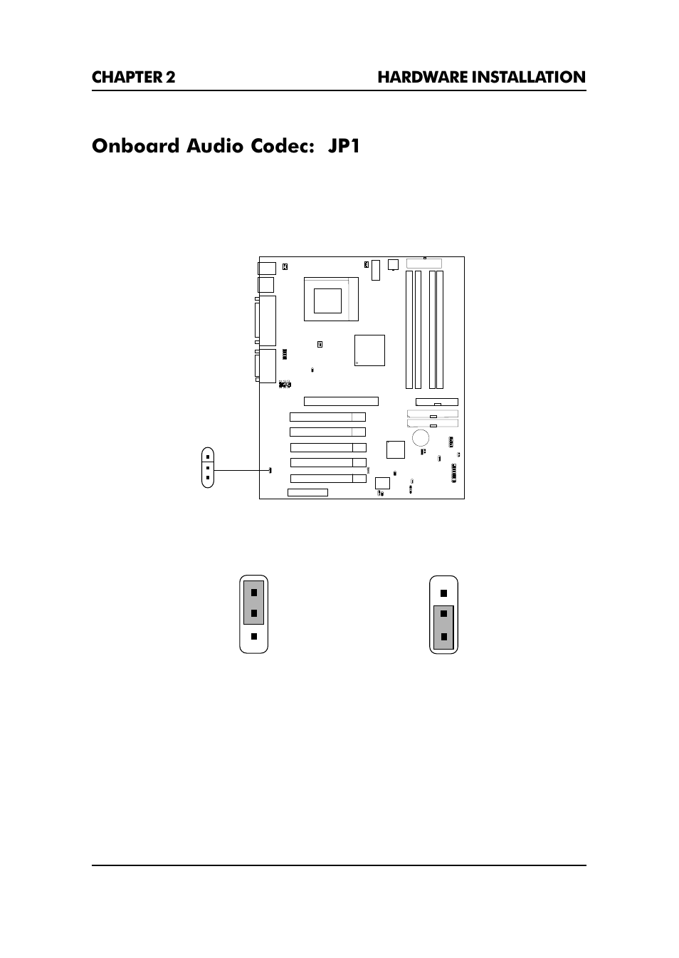 Onboard audio codec: jp1, Chapter 2 hardware installation 2-29 | Premio Computer Premio Apollo/Shadowhawk Computer User Manual | Page 55 / 122