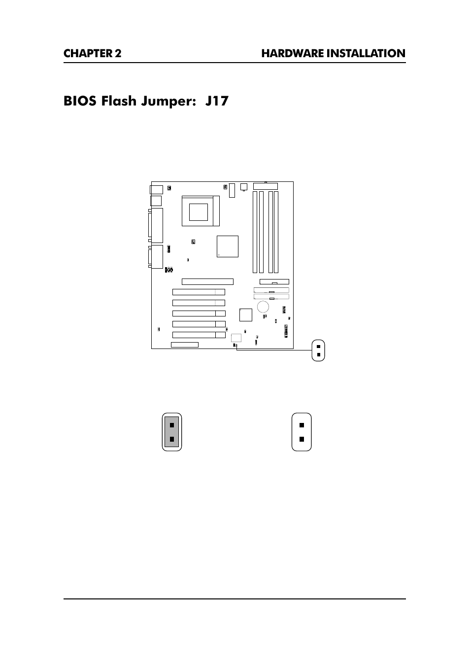 Bios flash jumper: j17 | Premio Computer Premio Apollo/Shadowhawk Computer User Manual | Page 58 / 122