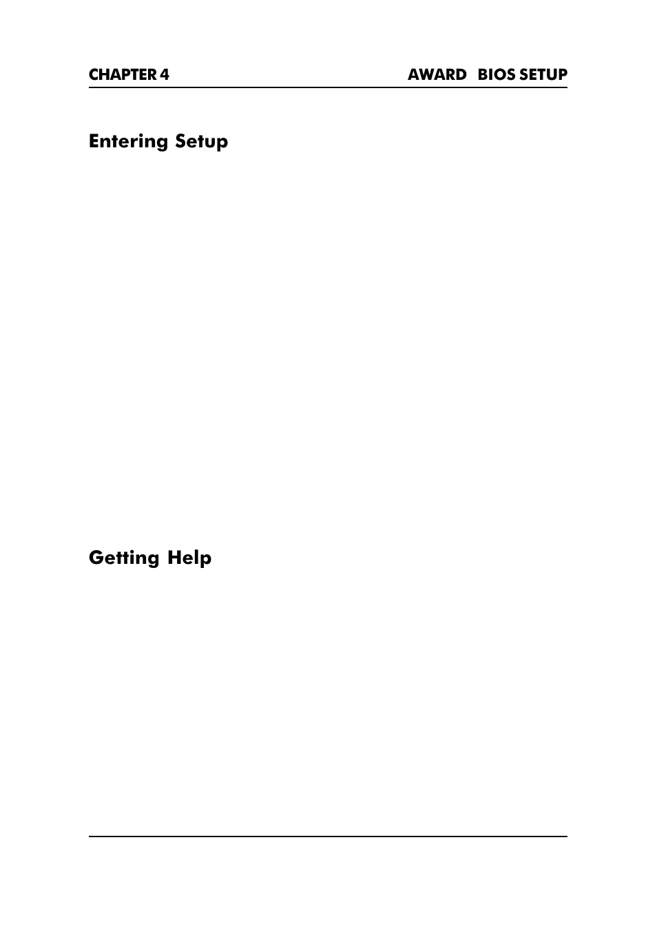 Entering setup, Getting help | Premio Computer Premio Apollo/Shadowhawk Computer User Manual | Page 89 / 122