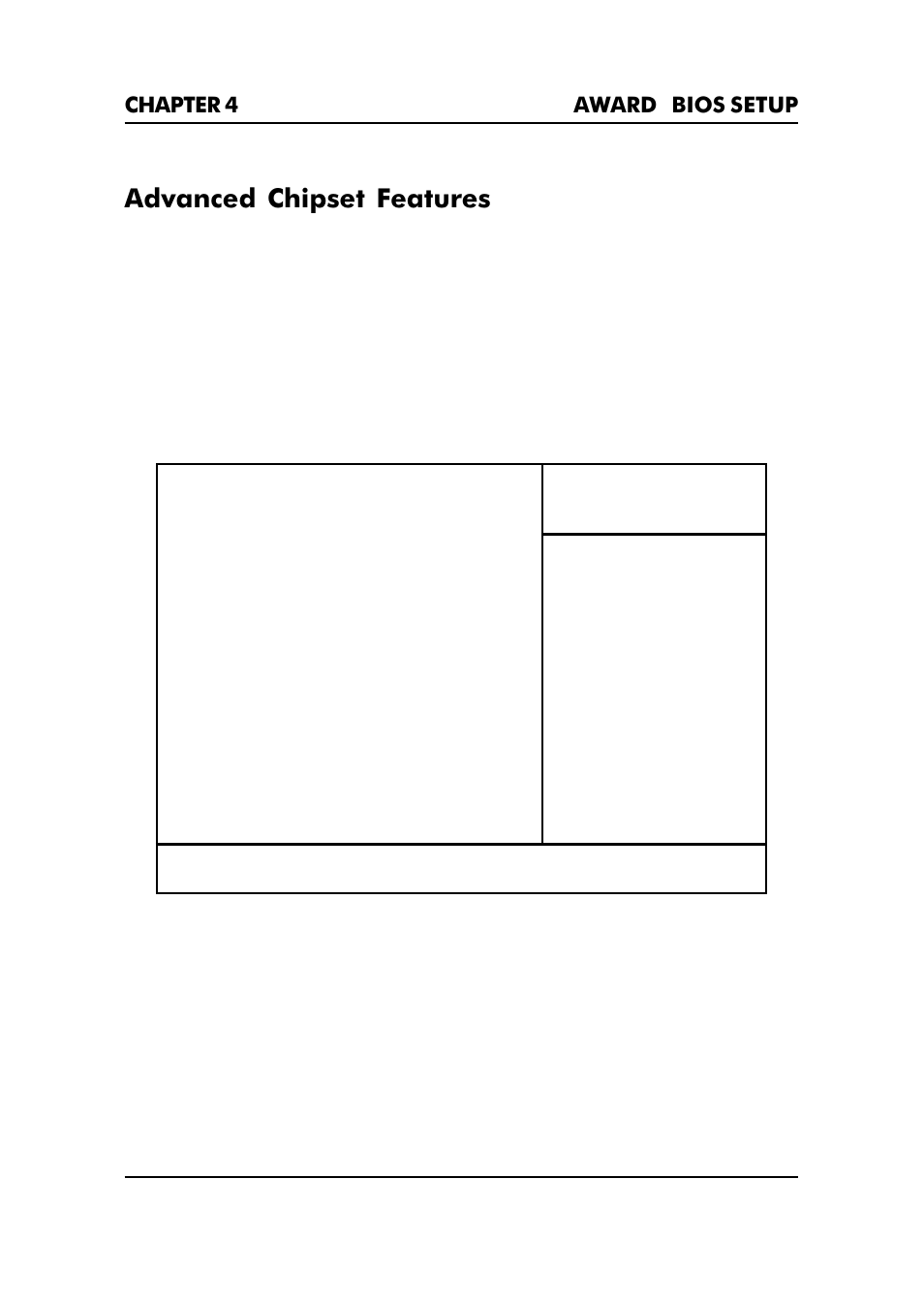 Advanced chipset features, Chapter 4 award | Premio Computer Premio Apollo/Shadowhawk Computer User Manual | Page 99 / 122