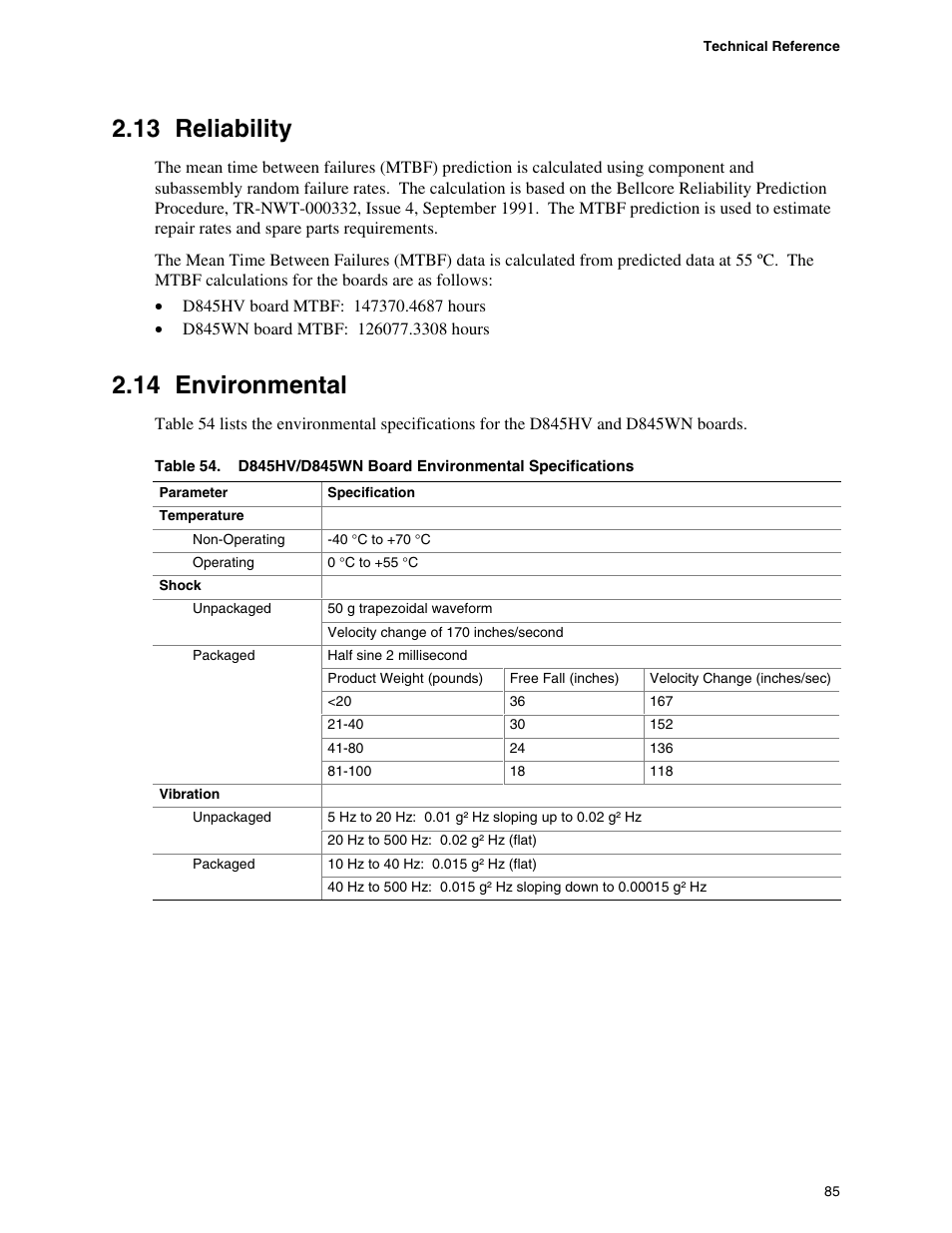 13 reliability, 14 environmental | Premio Computer Apollo/Shadowhawk User Manual | Page 108 / 153