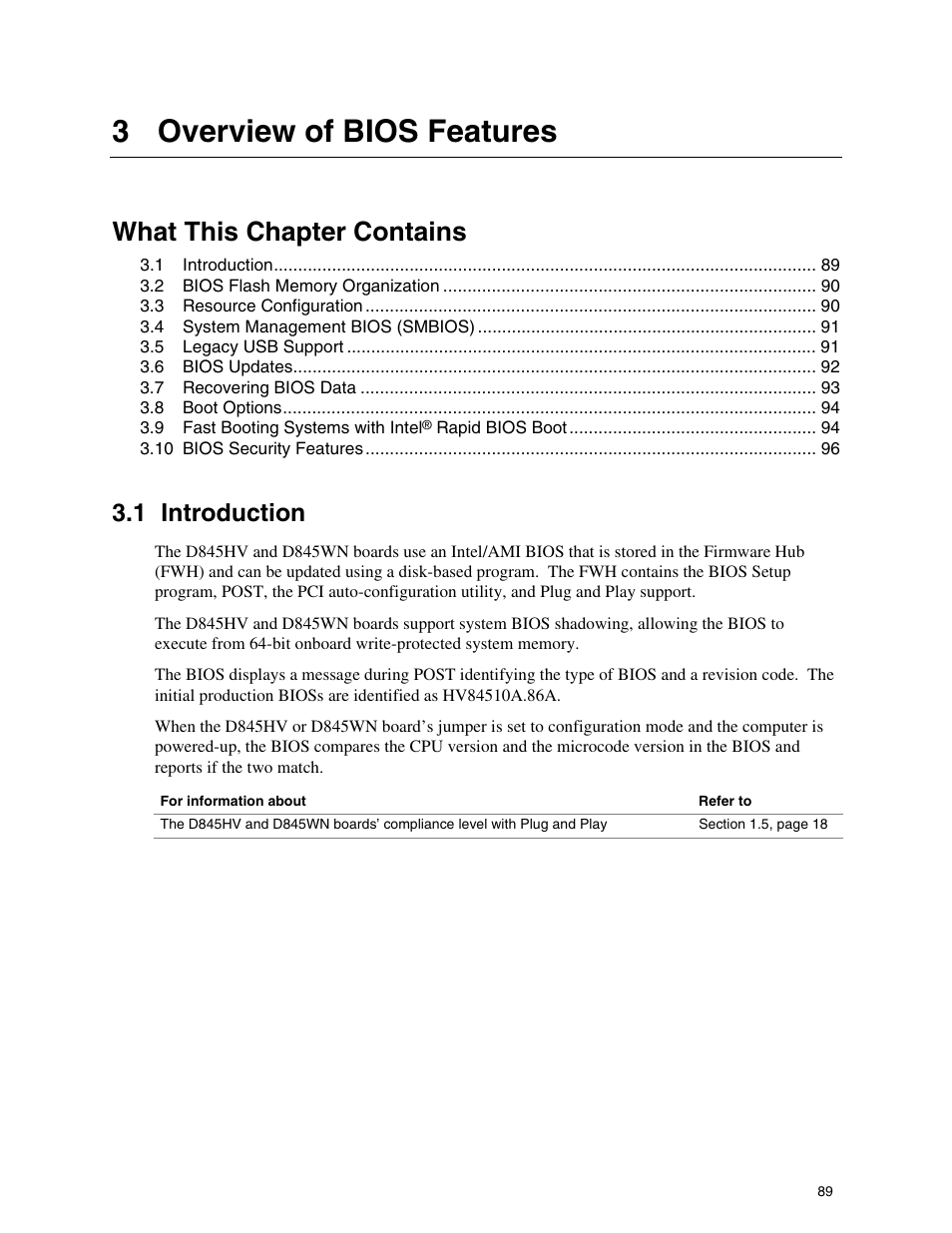 3 overview of bios features, 1 introduction, 3overview of bios features | What this chapter contains | Premio Computer Apollo/Shadowhawk User Manual | Page 112 / 153