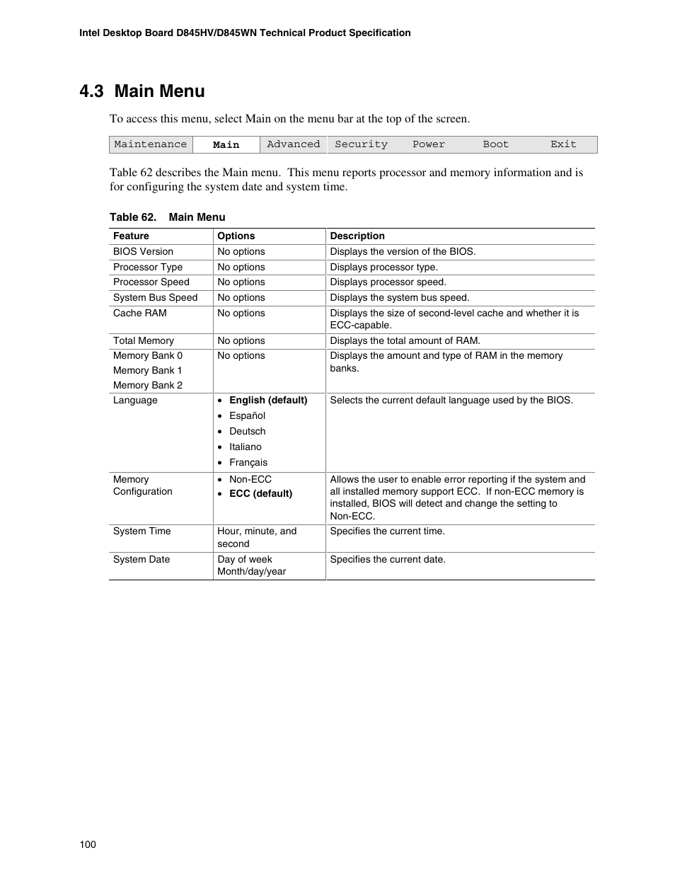 3 main menu | Premio Computer Apollo/Shadowhawk User Manual | Page 123 / 153